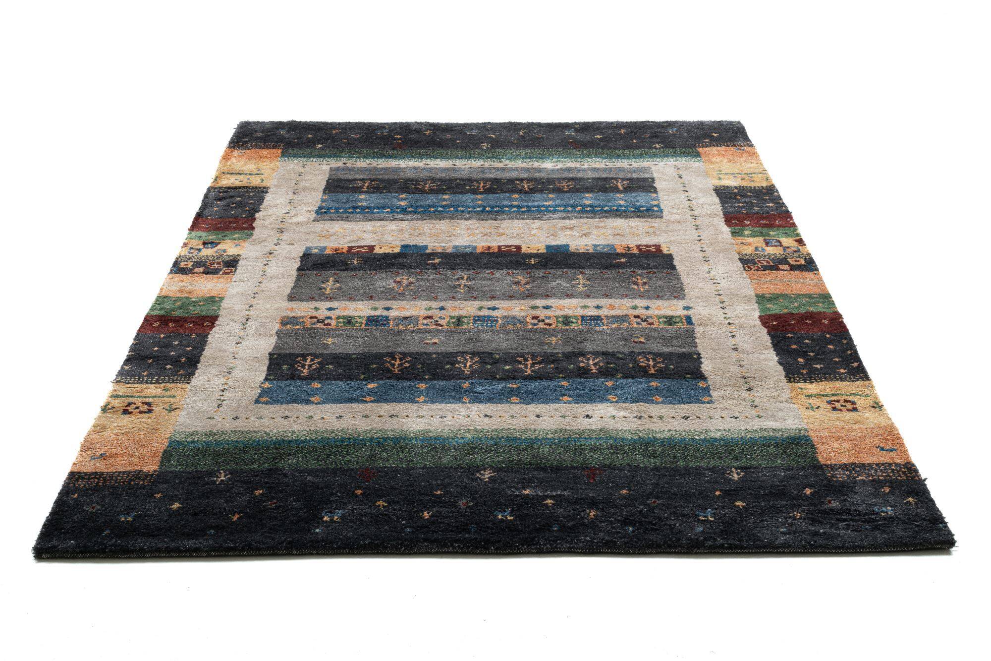 Gabbeh Teppich Keno Bambus Viskose Bunt 160x230cm Gabbeh Teppich Keno Bambus Viskose Bunt 160x230cm