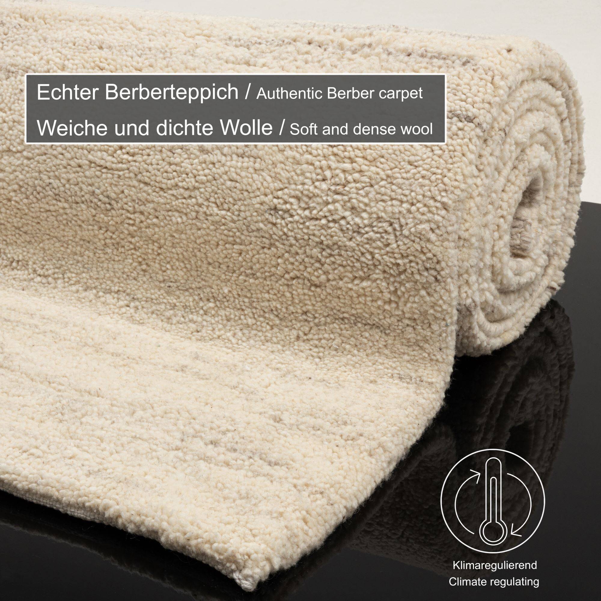 Handgeknüpfter Berber Teppich Hadj aus Marokko Schurwolle Handgeknüpfter Berber Teppich Hadj aus Marokko Schurwolle