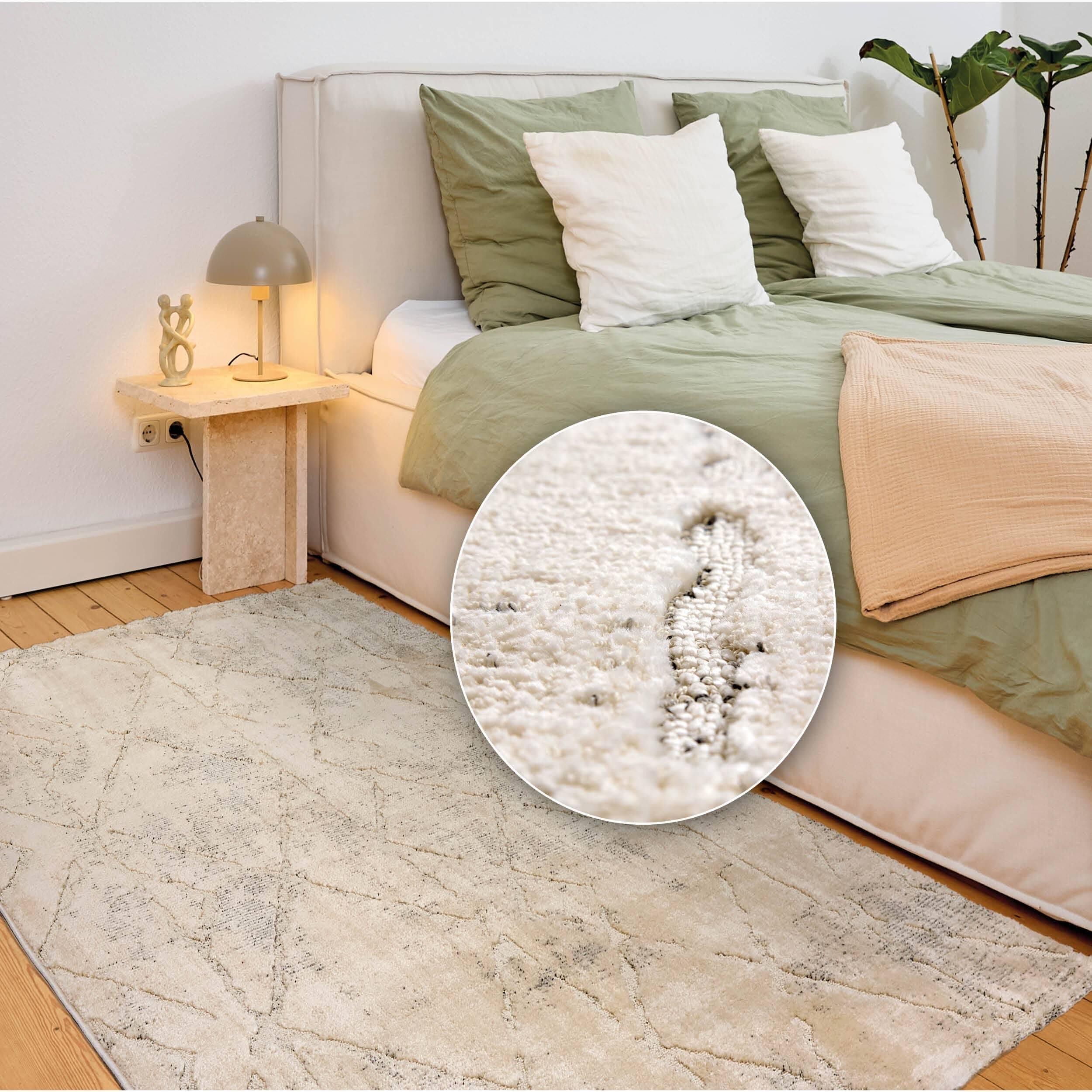 Wohnteppich Lou D.254 C.003 Rauten creme-grau