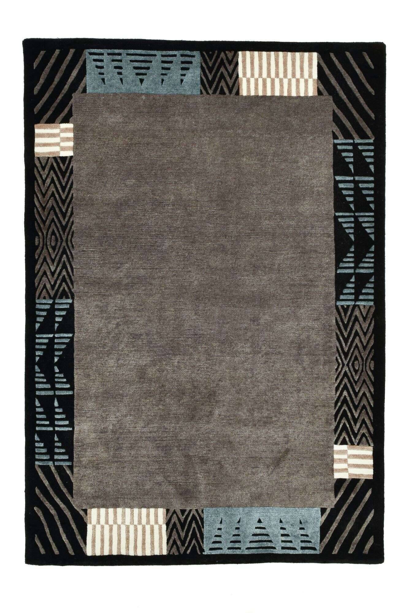 baktapur_bt267_650grey_415644_1 Nepal Teppich Baktapur Elegance Design Handgeknüpft 160x230 cm grau