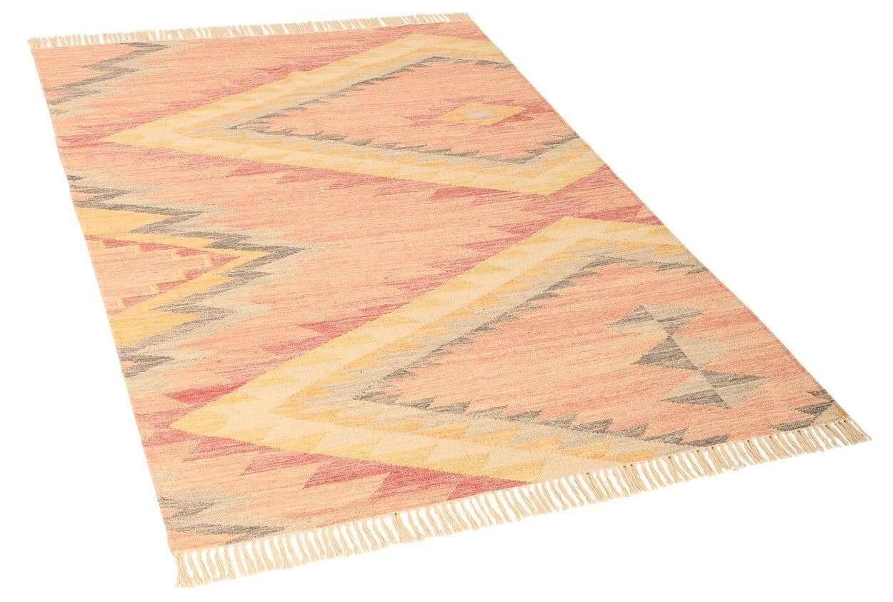 Vintage_ZigzagKelim_260berry_408164_2 Handgewebter Kelim Teppich Zigzag Naturteppich aus Wolle
