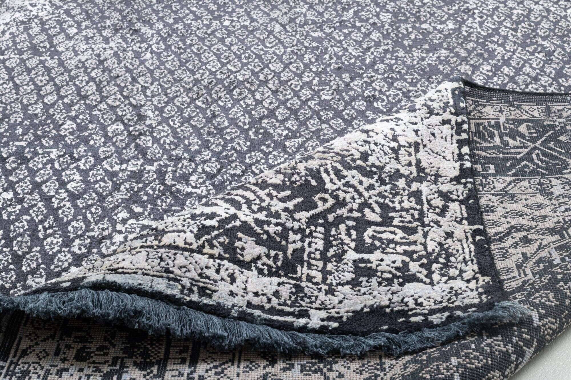 Yanbu Klassischer Vintage Teppich Vikose Handgeknüpft 171x242cm grau