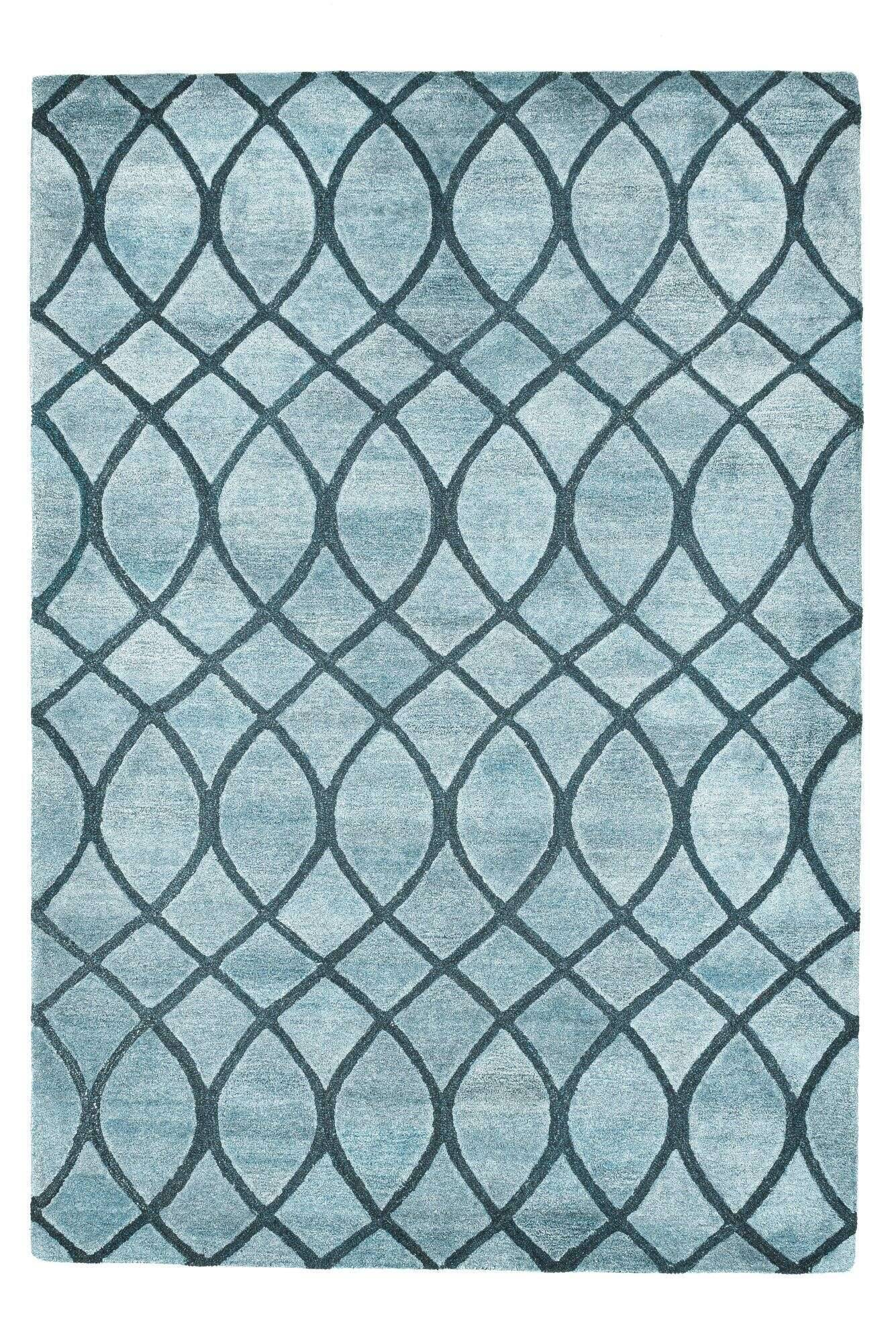 Royal Vico Design Teppich Viskose Schurwolle Türkis 160x230cm