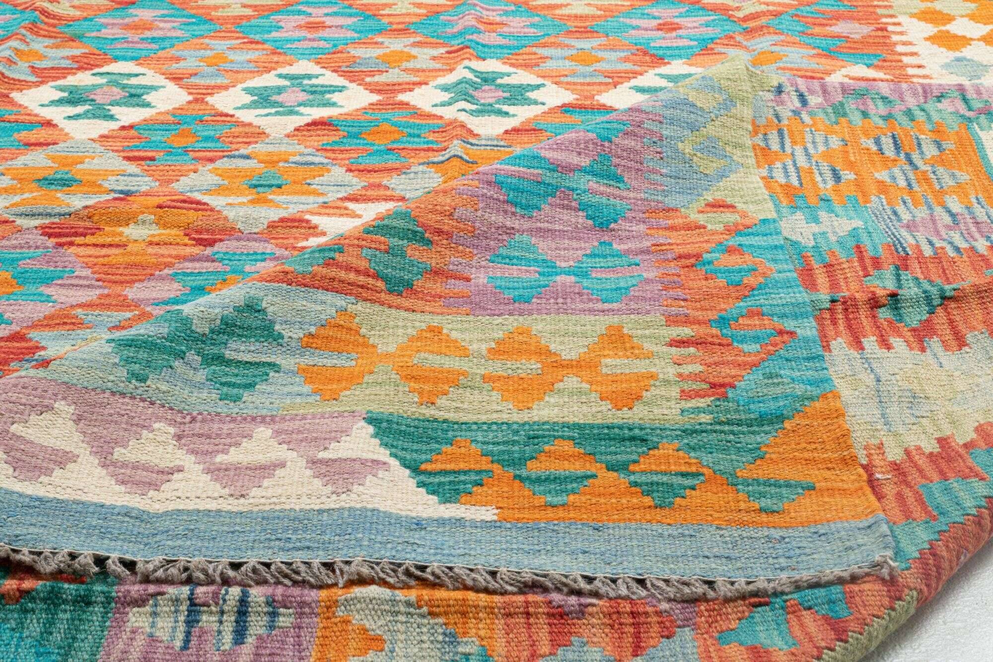 tablashah_6671_800multicolor_434952_9 Kelim Teppich Tablashah Handgewebt Schurwolle bunt 293x399cm