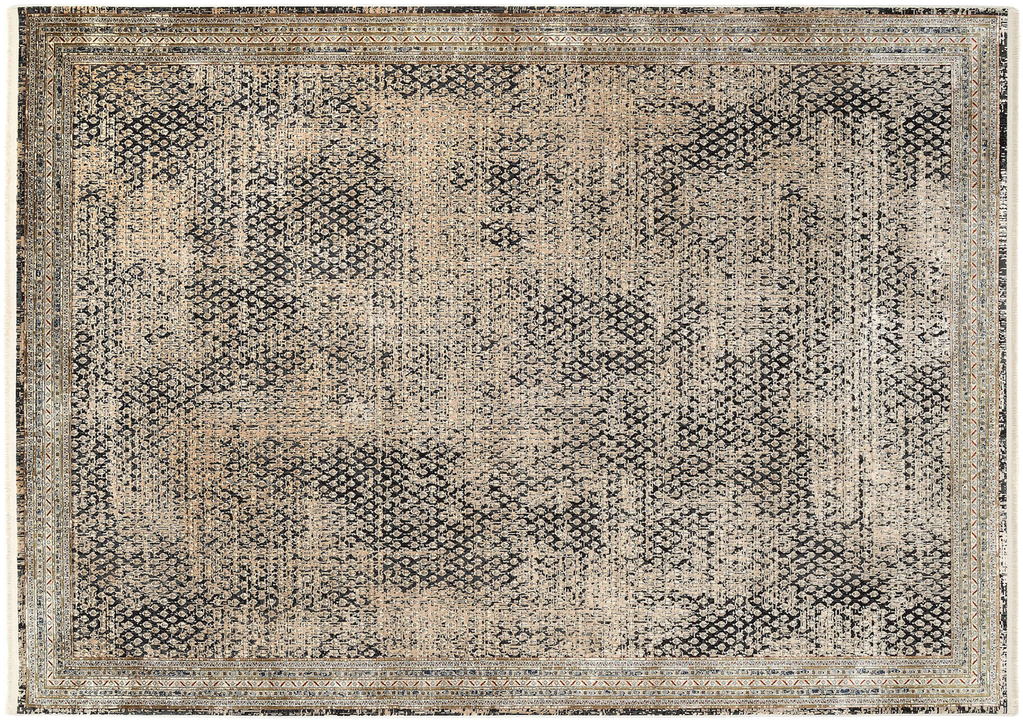 GLA19-971-27 POINTS Klassischer Vintage Teppich aus Modalfaser mit Glanz Effekt