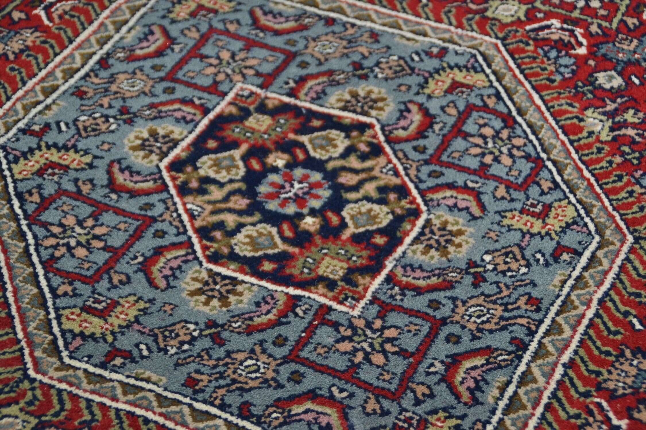 Benares_bidjar_redblue_402888_6 Handgeknüpfter Orientteppich Benares Bidjar 9/45