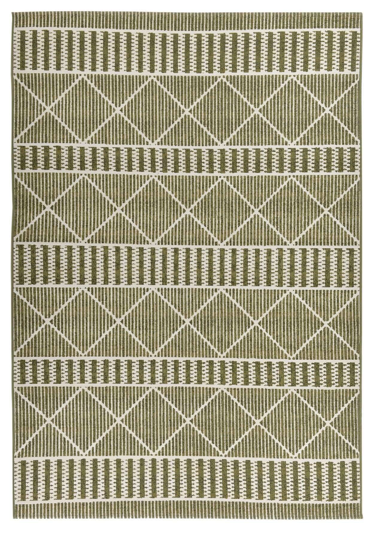 FunkyOutdoor_Geometric_300green_426424_1 Tom Tailor FUNKY IN- OUTDOOR Teppich Geometric Flachgewebe