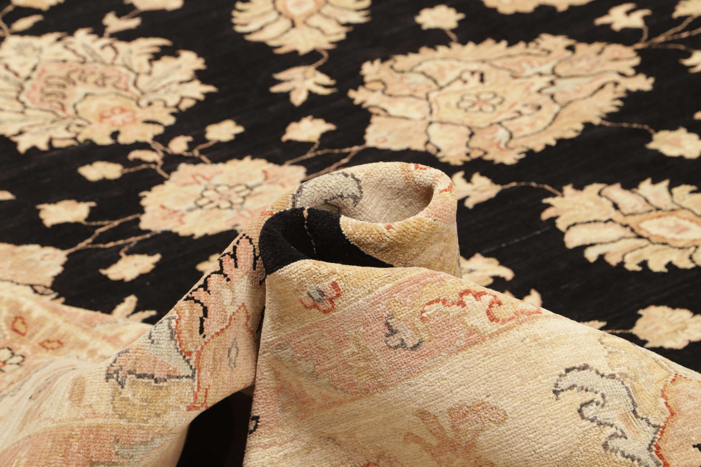 Teppich Ziegler 301 x 400 cm Orientteppich schwarz Handgeknüpft Schurwolle