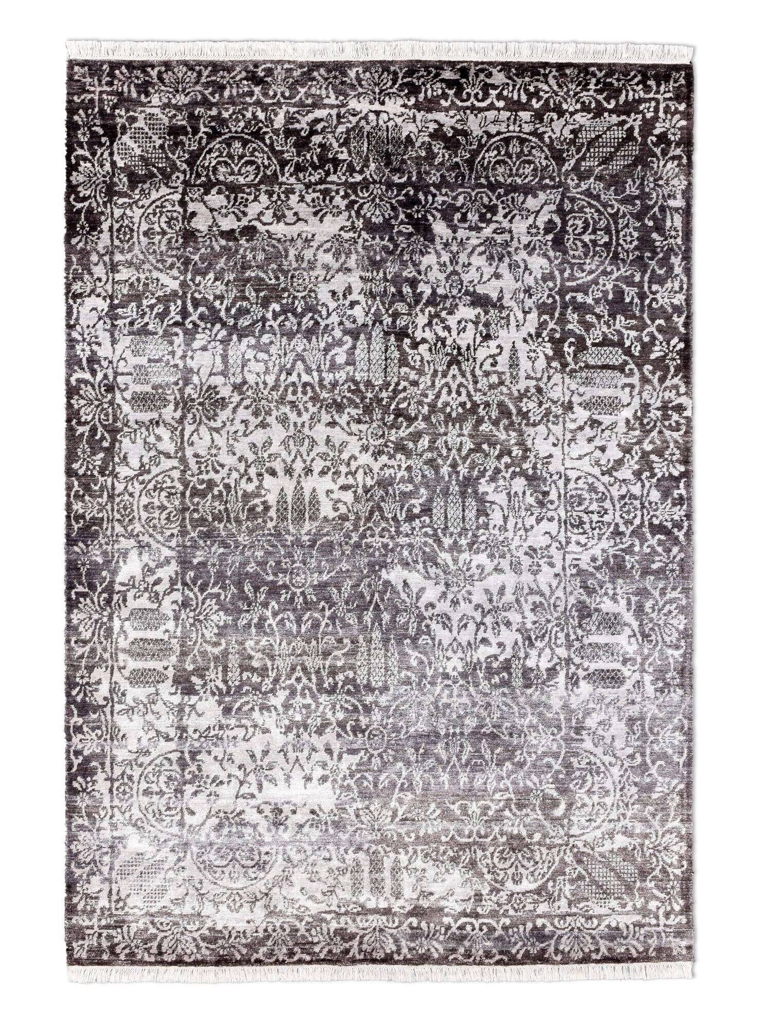 queensland_4728_651grey_404886_1 Vintage Teppich Queensland 160x230cm Handgeknüpft Viskose grau