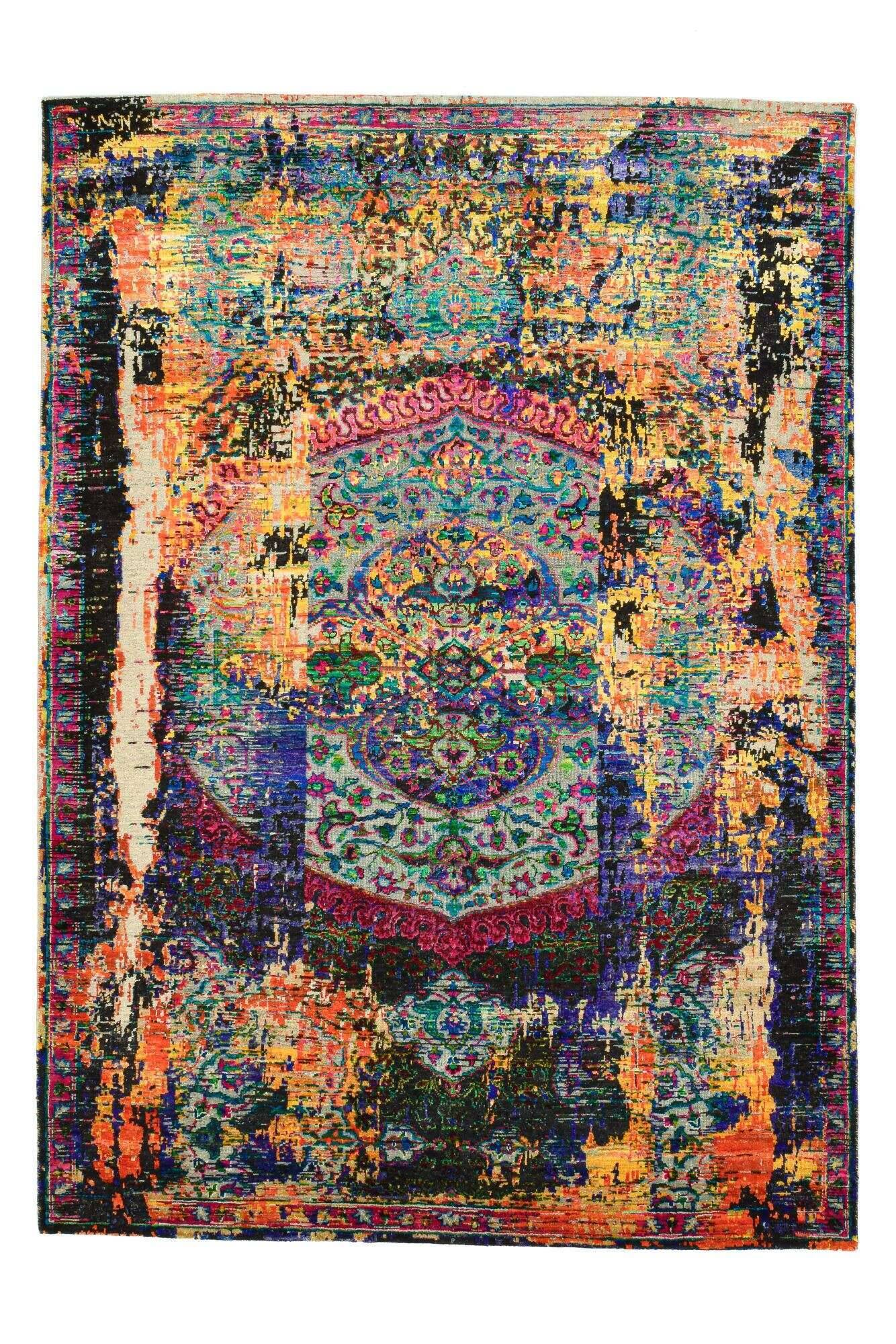 sarisuperior_4776_610blackmulti_434581_1 Teppich Sari Superior Orient Handgeknüpft im Wunschmaß