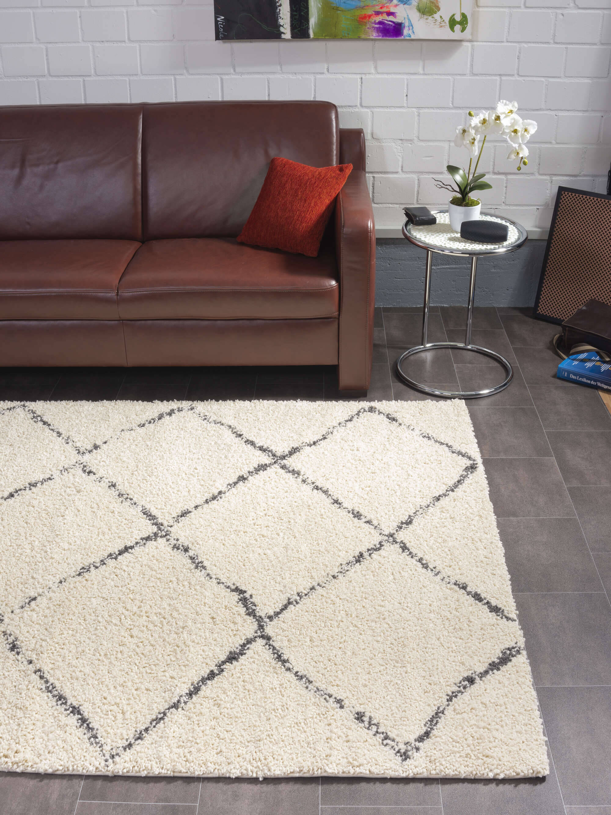 STO01-686-15 Stockholm Teppich Modern Boho Hochflor