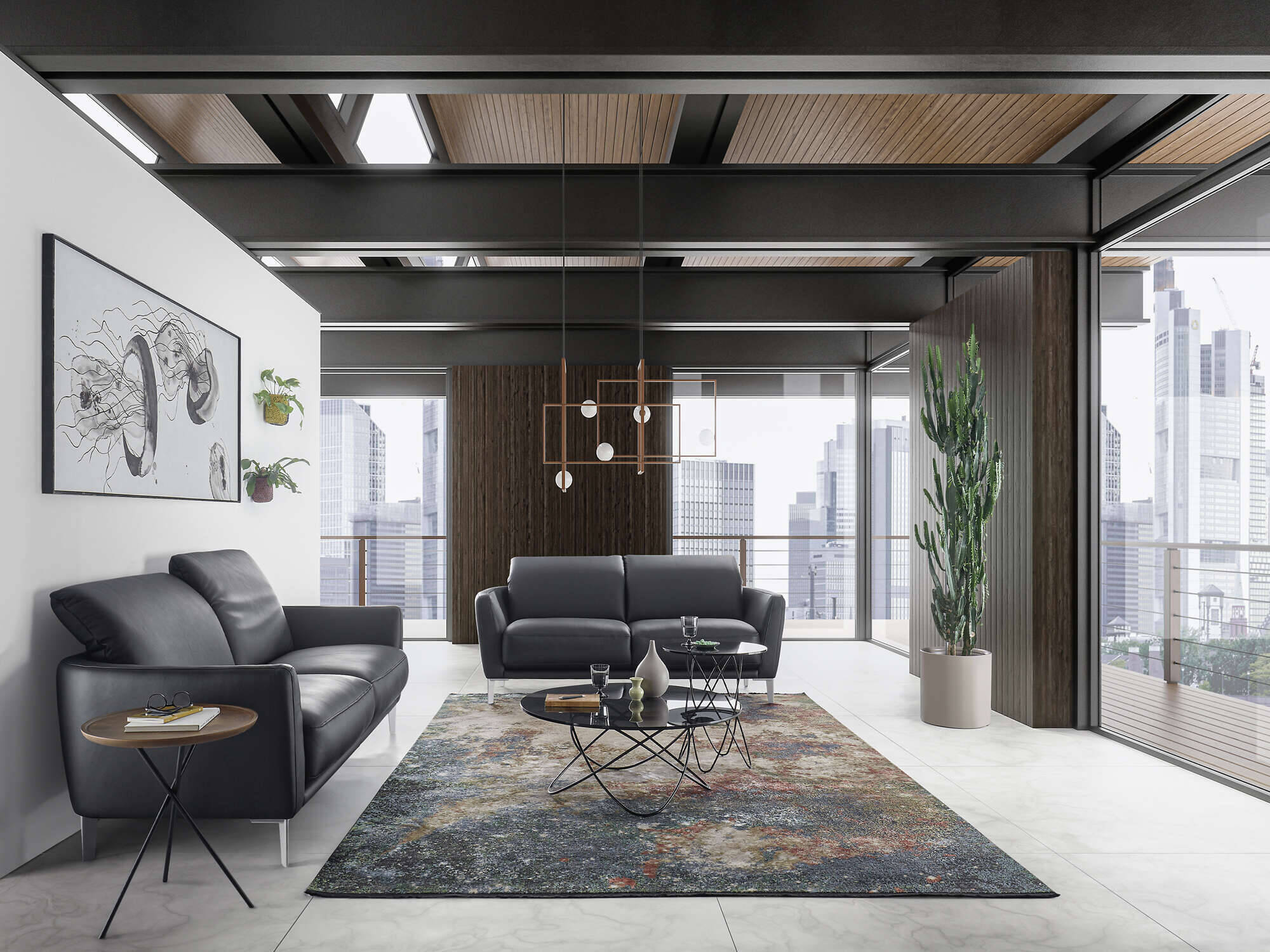 LUX04-598-1 LUXURY FOUR Moderner Design Teppich mit farbbrillanter Modalfaser