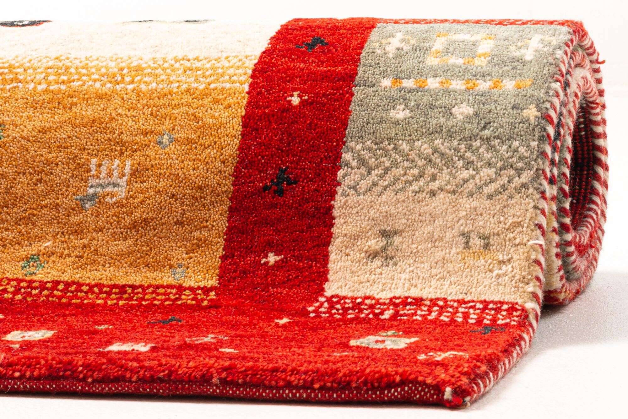 flair_zo-2001-17_200red_408707_11 Gabbeh Teppich 160x230cm Flair Handgeknüpft Schurwolle Bunt