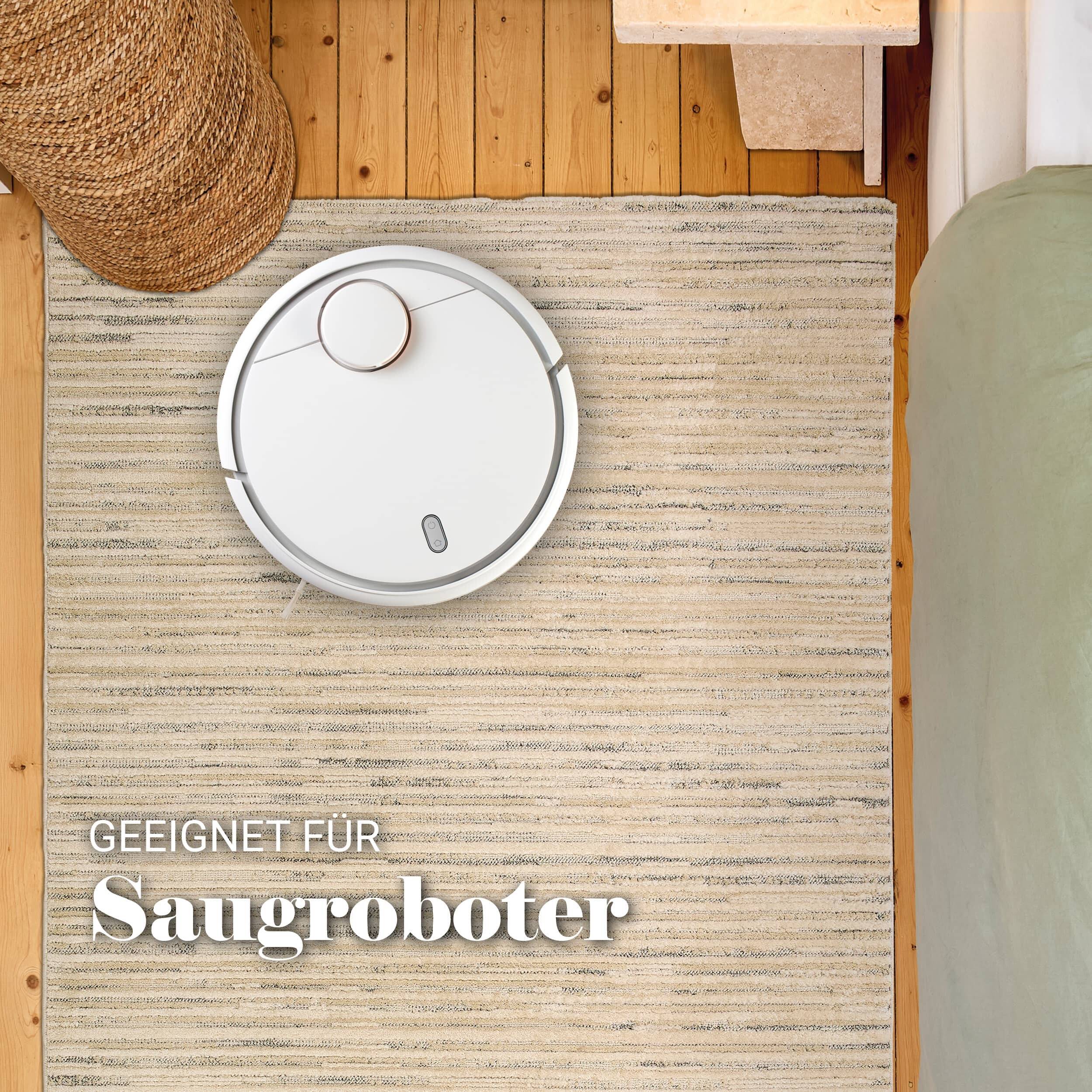 Wohnteppich Lou D.253 C. 003 Streifen creme-grau Wohnteppich Lou D.253 C. 003 Streifen creme-grau