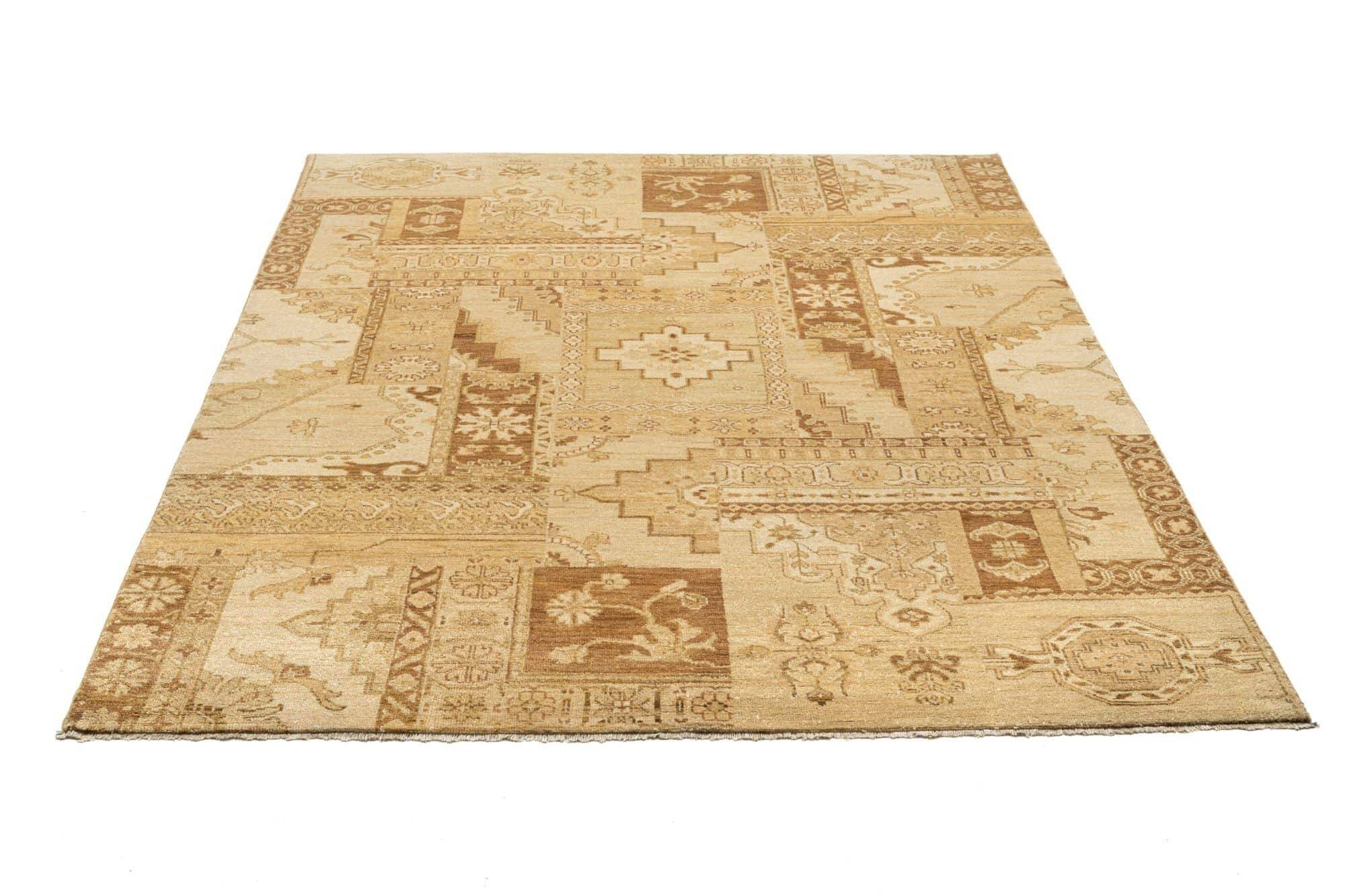 Patchwork Teppich PATCH Handgeknüpft beige 170x240cm Patchwork Teppich PATCH Handgeknüpft beige 170x240cm