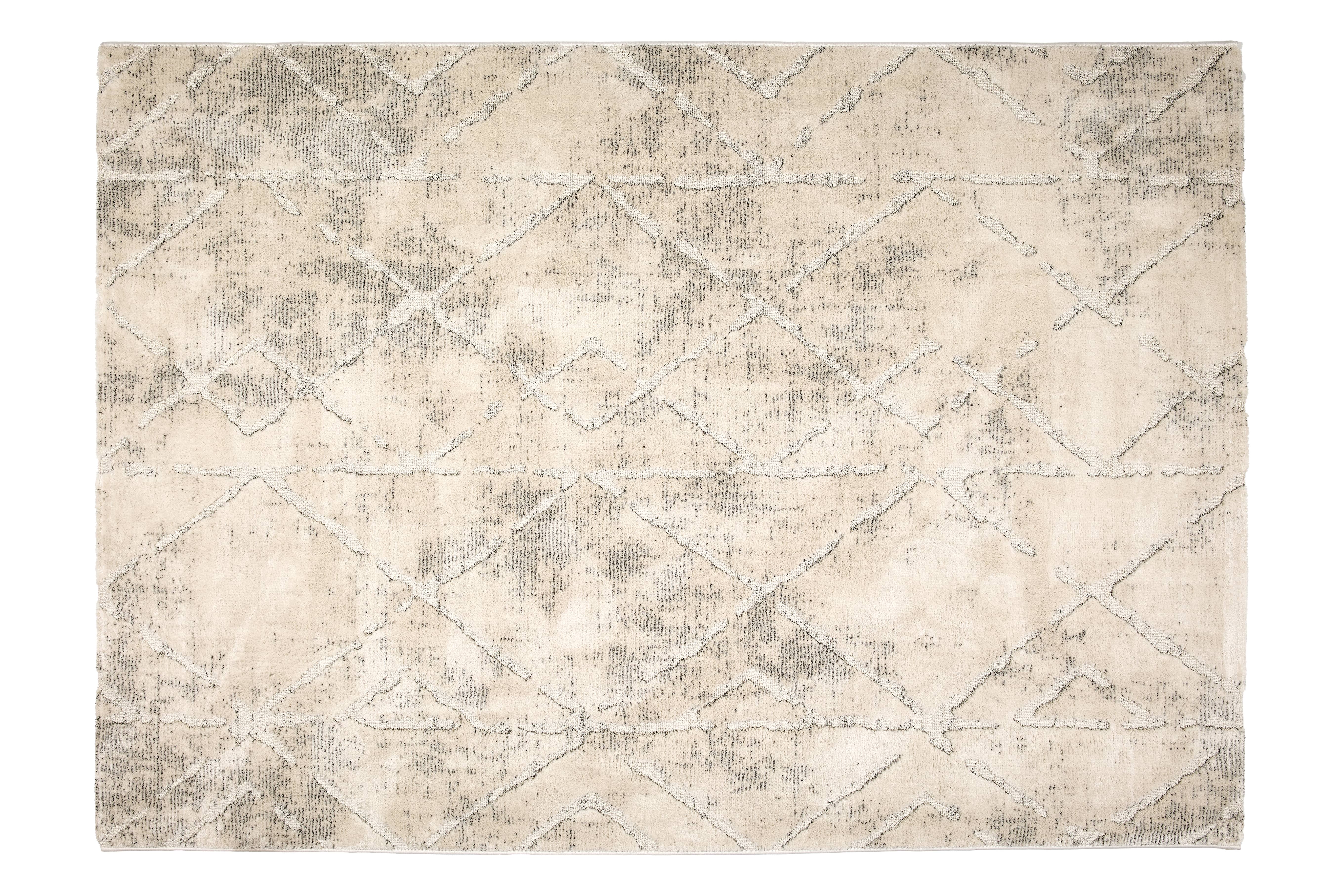 Wohnteppich Lou D.254 C.003 Rauten creme-grau