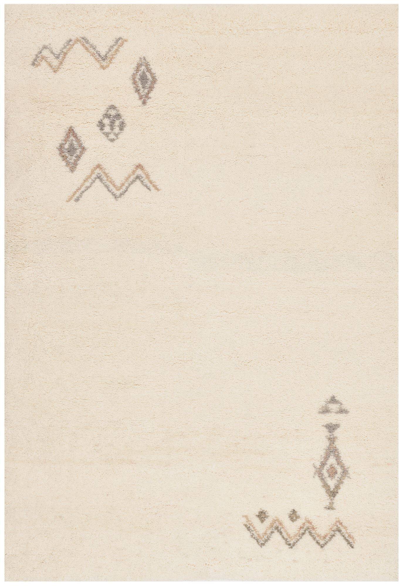 Handgeknüpfter Berber Teppich Hadj 225 - 997 blanc Schurwolle