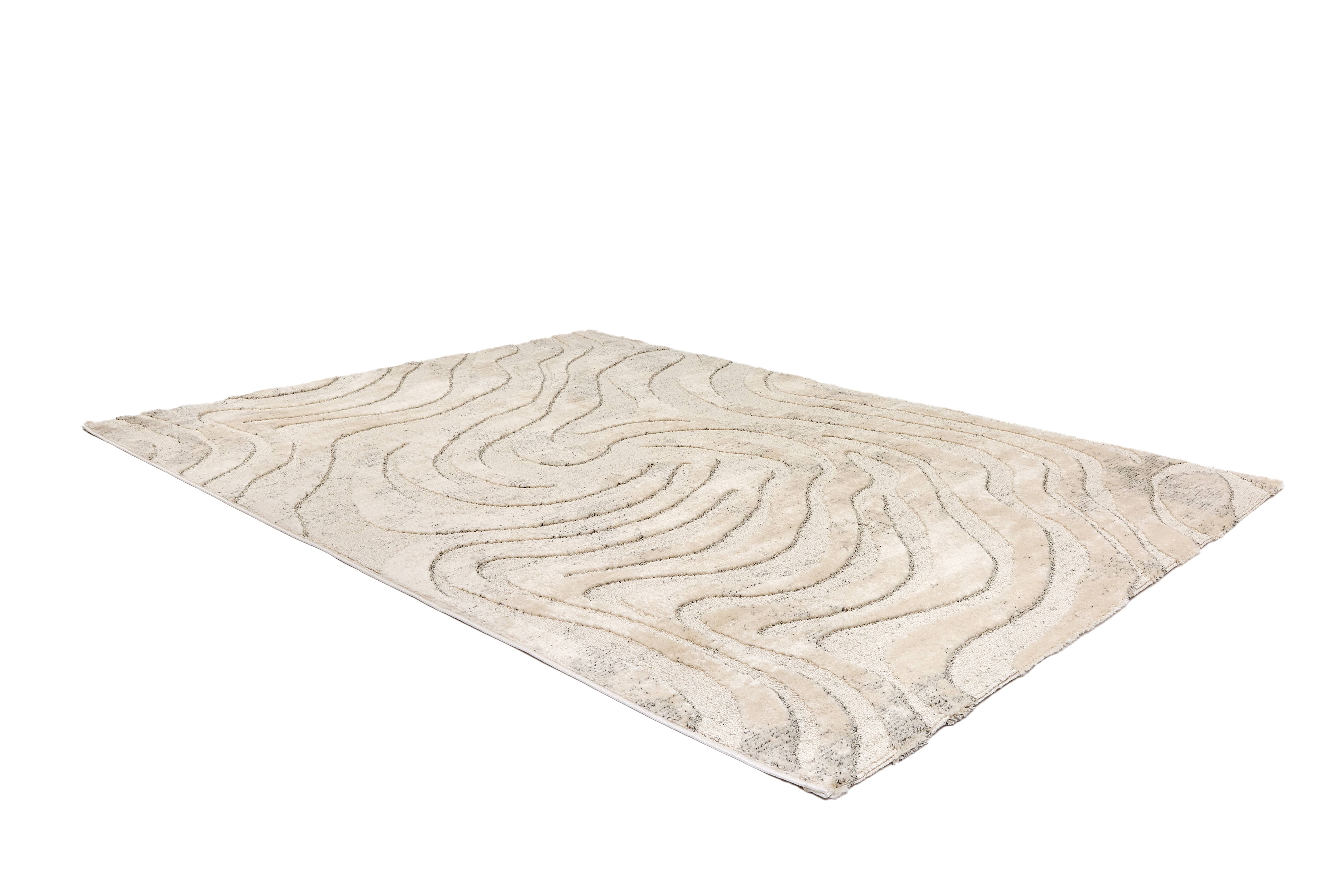 Wohnteppich Lou D.251 C.003 Wellen creme-grau