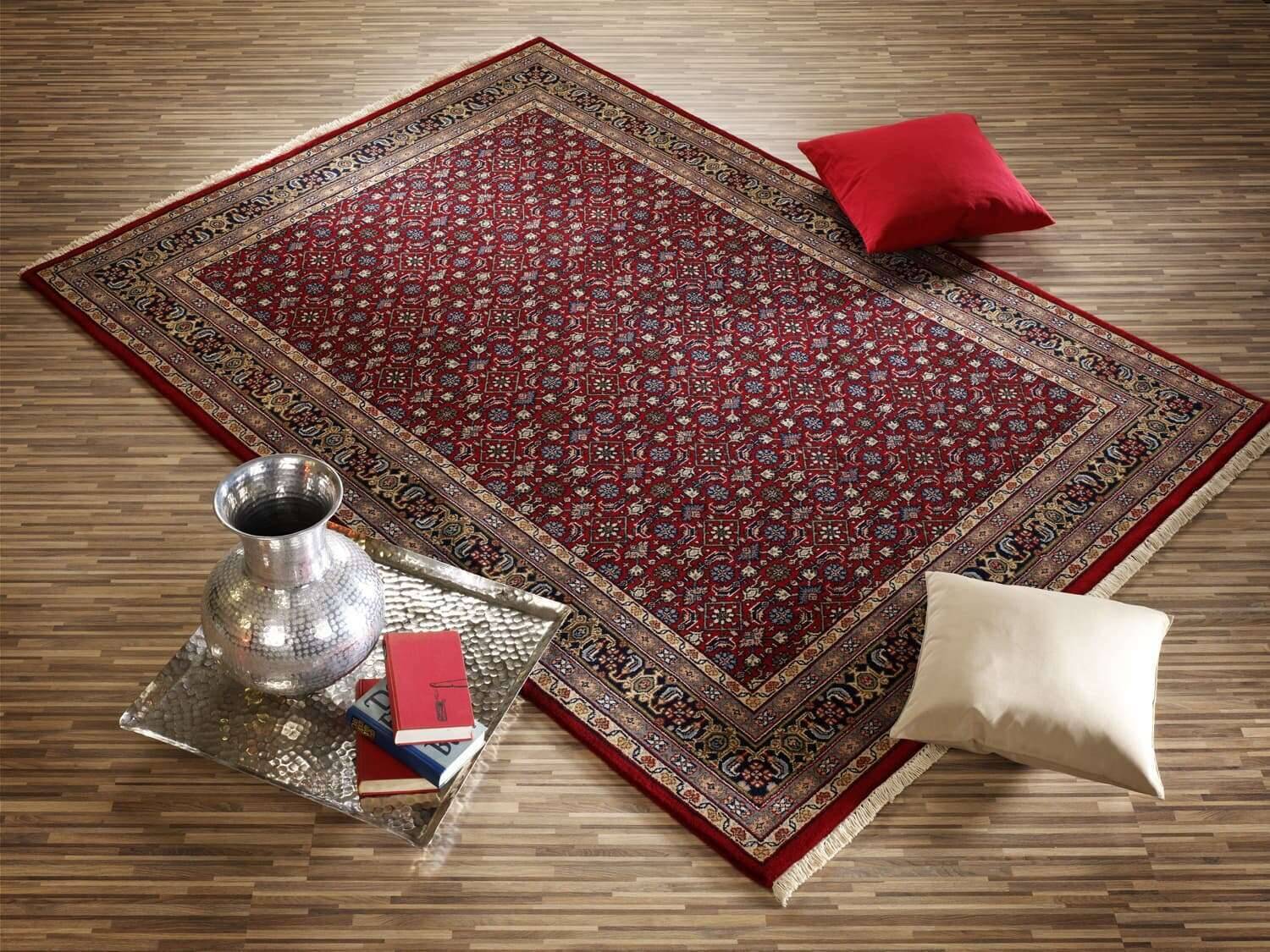 1151-915-1sfXefPGODmhfd Orientteppich Handgeknüpft Himla Herati Teppich Natur Schurwolle