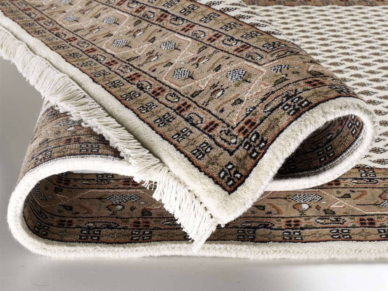 1152-922-4 Orientteppich Mir Sakki Handgeknüpft reine Schurwolle Natur Teppich