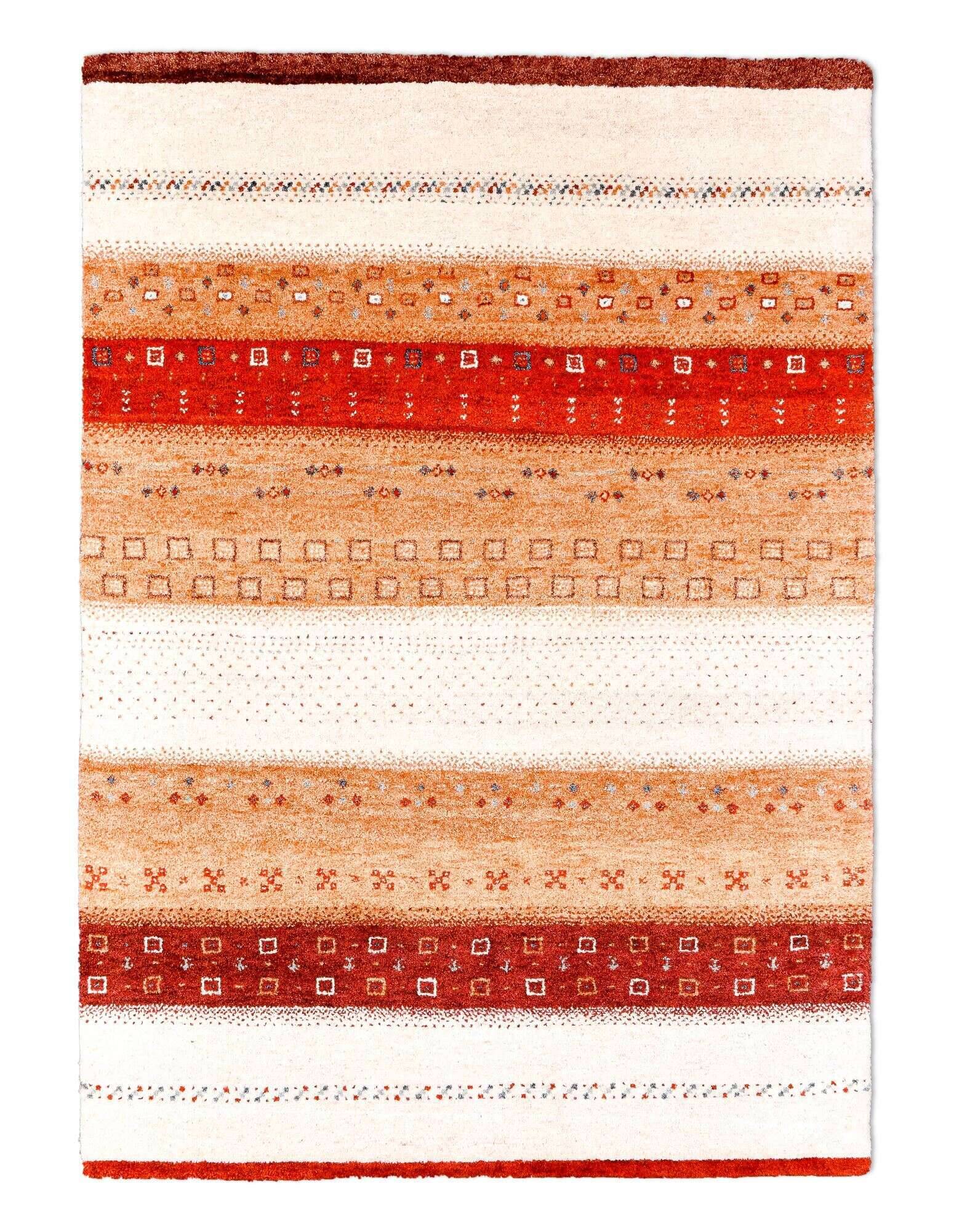 Teppich Gabbeh Nomade 160x230cm Handgeknüpft Schurwolle bunt