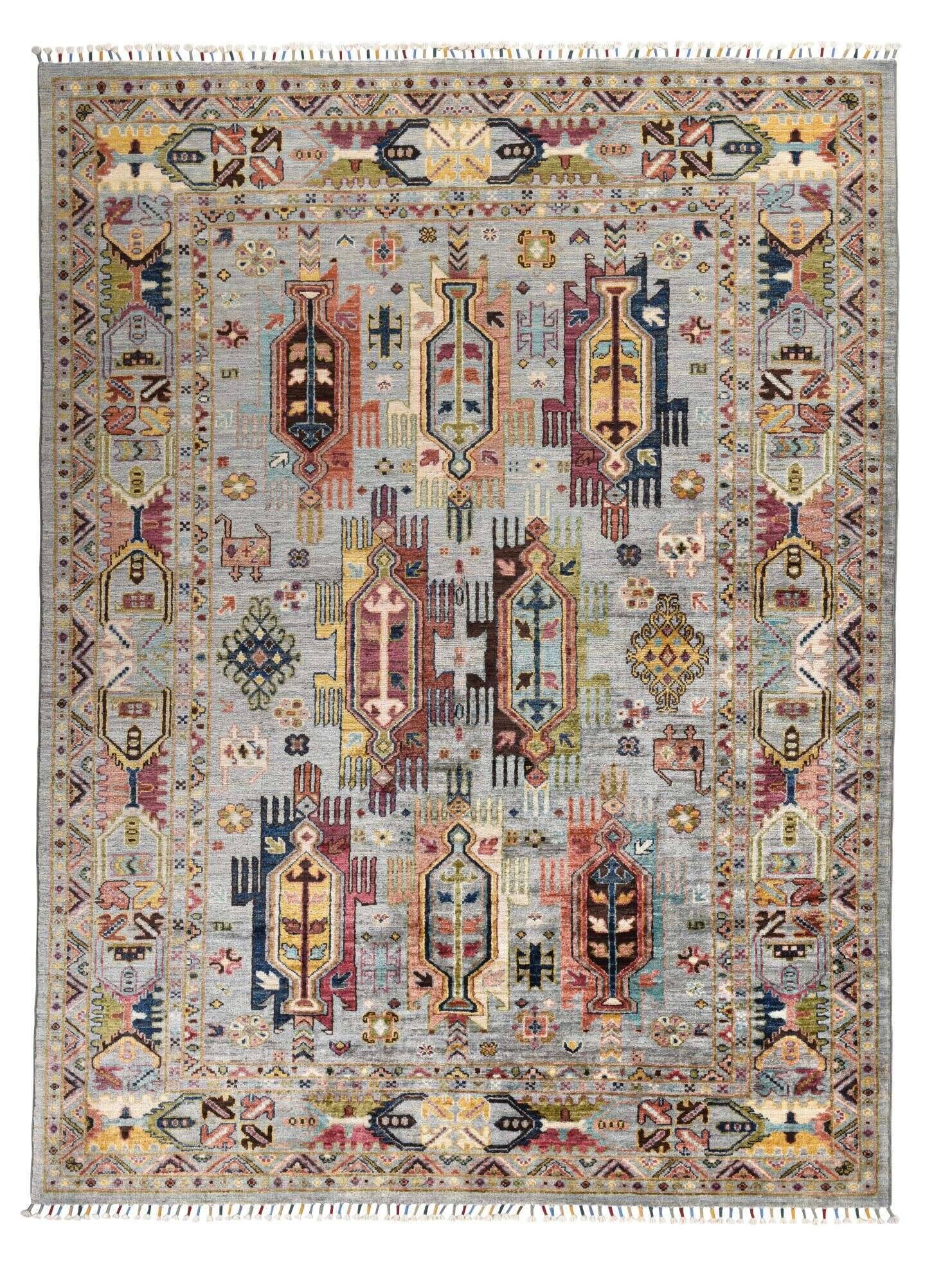 kandashah_1439_653greymulti_427155_1 Kandashah Orient Teppich 154x209cm Handgeknüpft Hochwertig