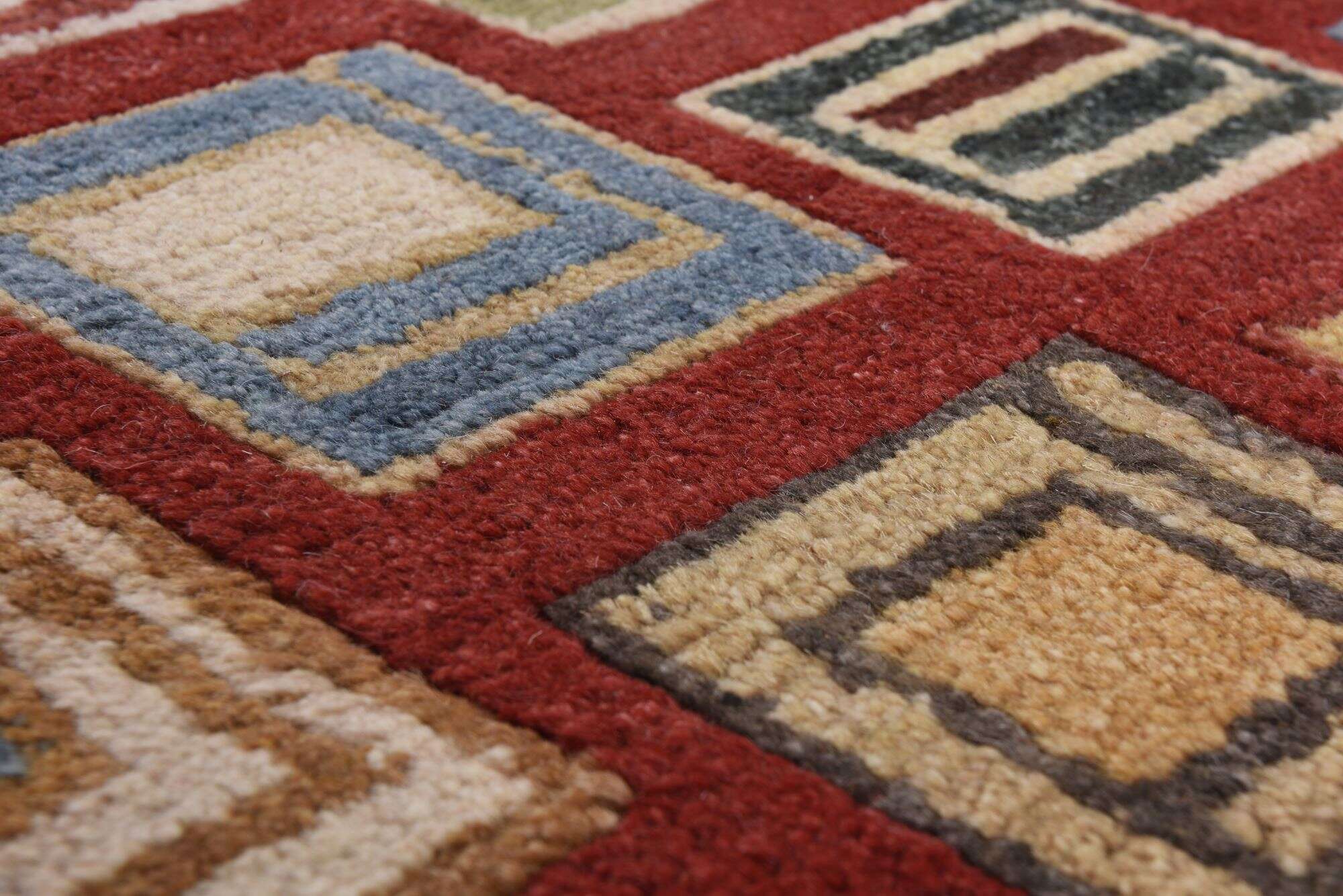 Nepal Teppich Design Talonga Handgeknüpft rot bunt 170x240 cm