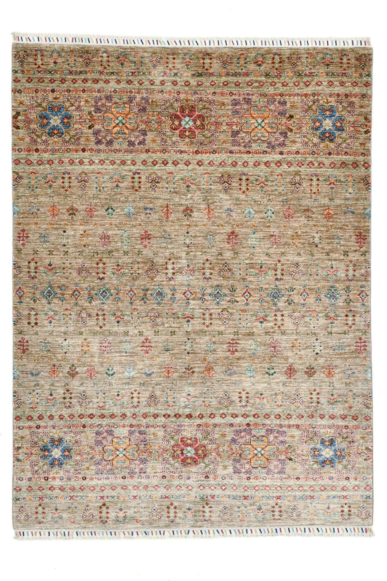 Klassischer Ziegler Teppich Kandashah Handgeknüpft 160x214cm braun