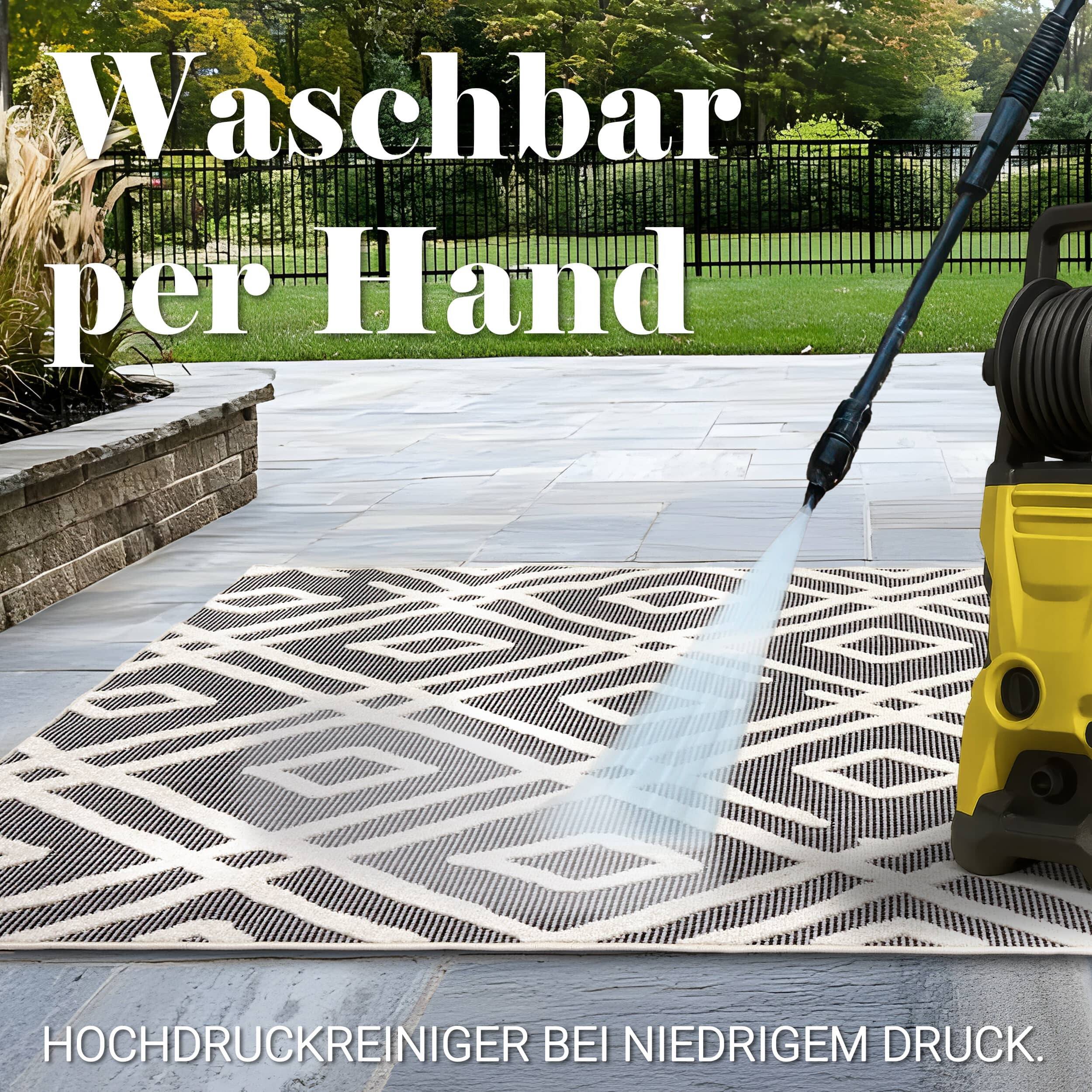 In- und Outdoor Teppich Serina D.252 C.004 Ethno grau/weiß In- und Outdoor Teppich Serina D.252 C.004 Ethno grau/weiß