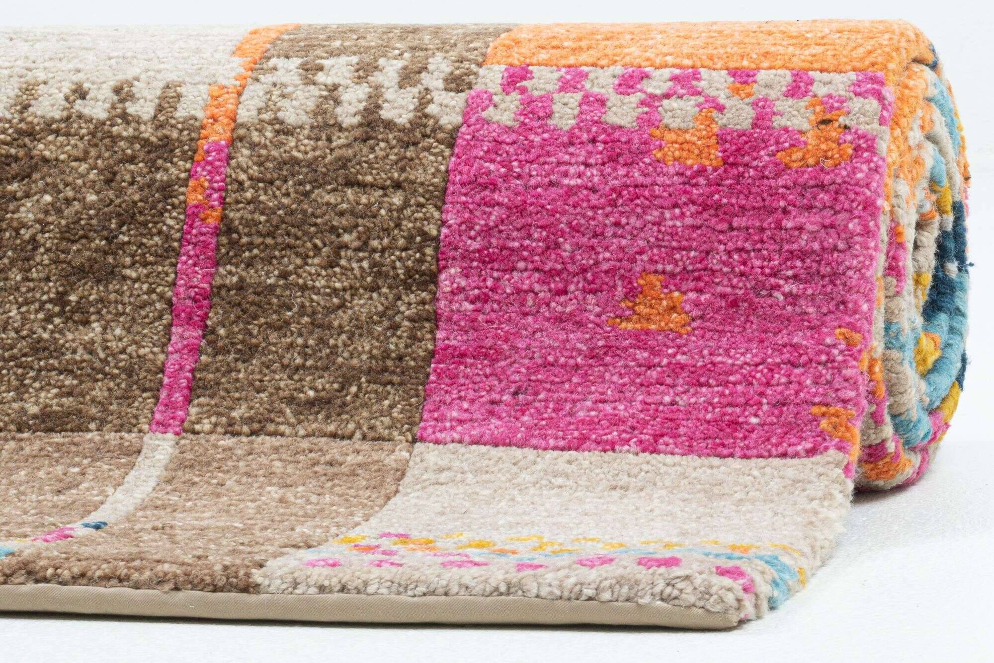 sangri_rs681_115naturalmulti_412501_11 Sangri Teppich Nepal Design RS681 Handgeknüpft 167x232 cm bunt