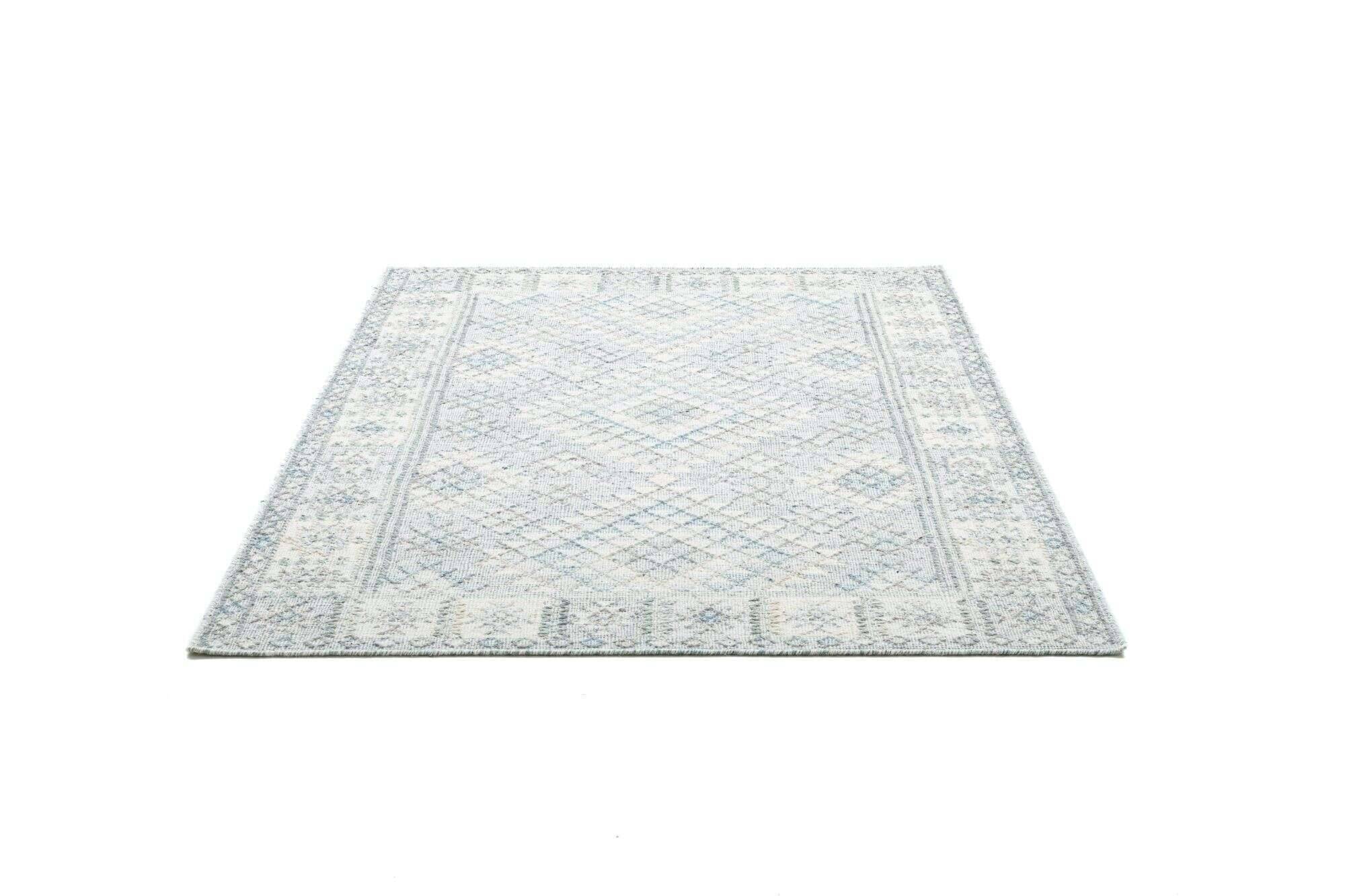 zilch_zo-3909-19_650grey_427753_22 Handwebteppich Zilch Schurwolle Kelim Modern Blau Grau 160x230cm