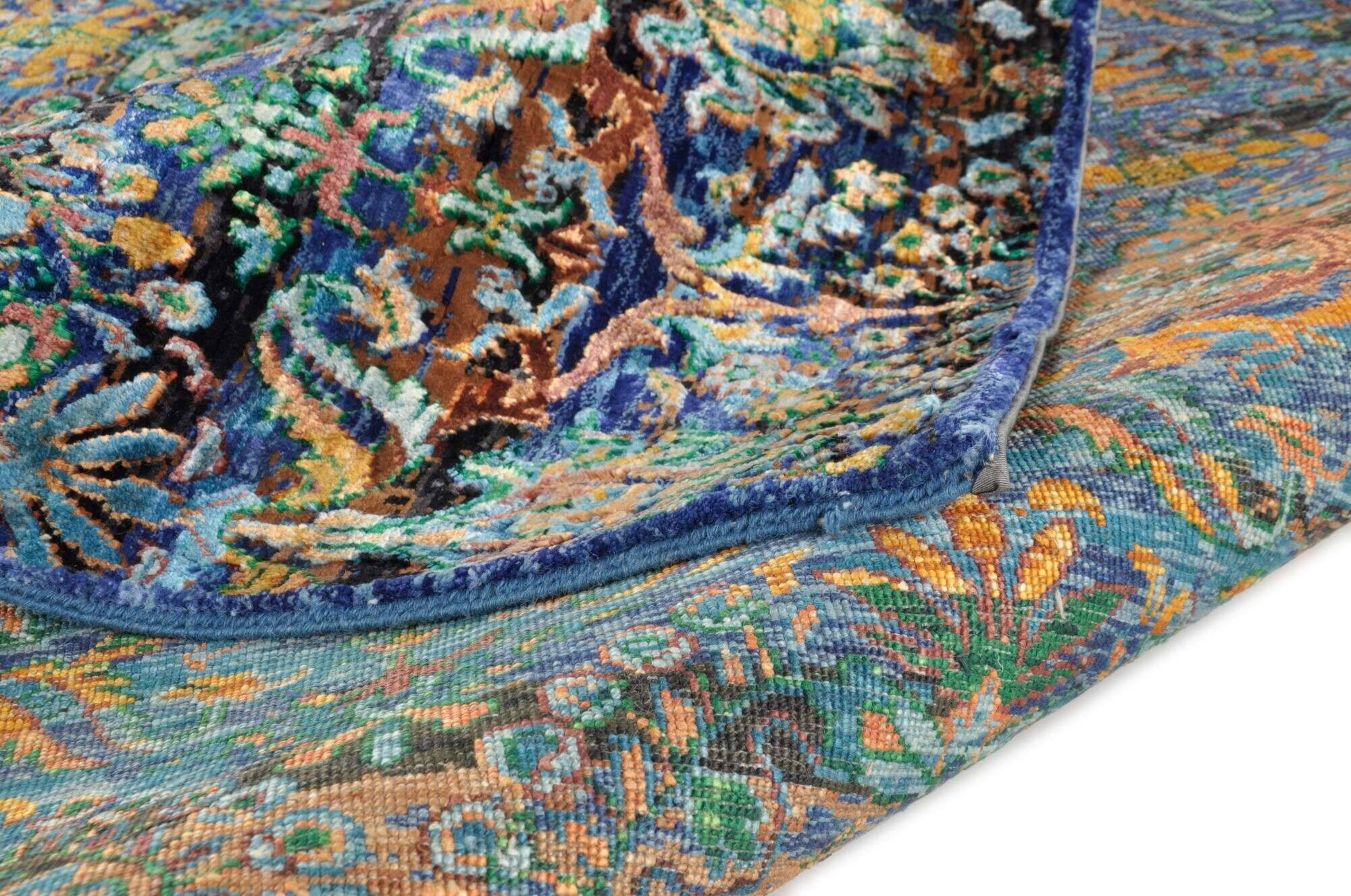 sadra_mb02_703bluemulti_416972_9 Teppich Sadra grün Handgeknüpft im Wunschmaß