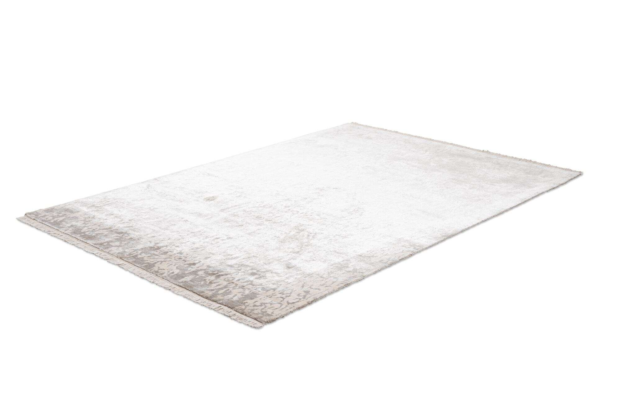 Design Teppich Queensland 160x230cm Handgeknüpft Viskose grau