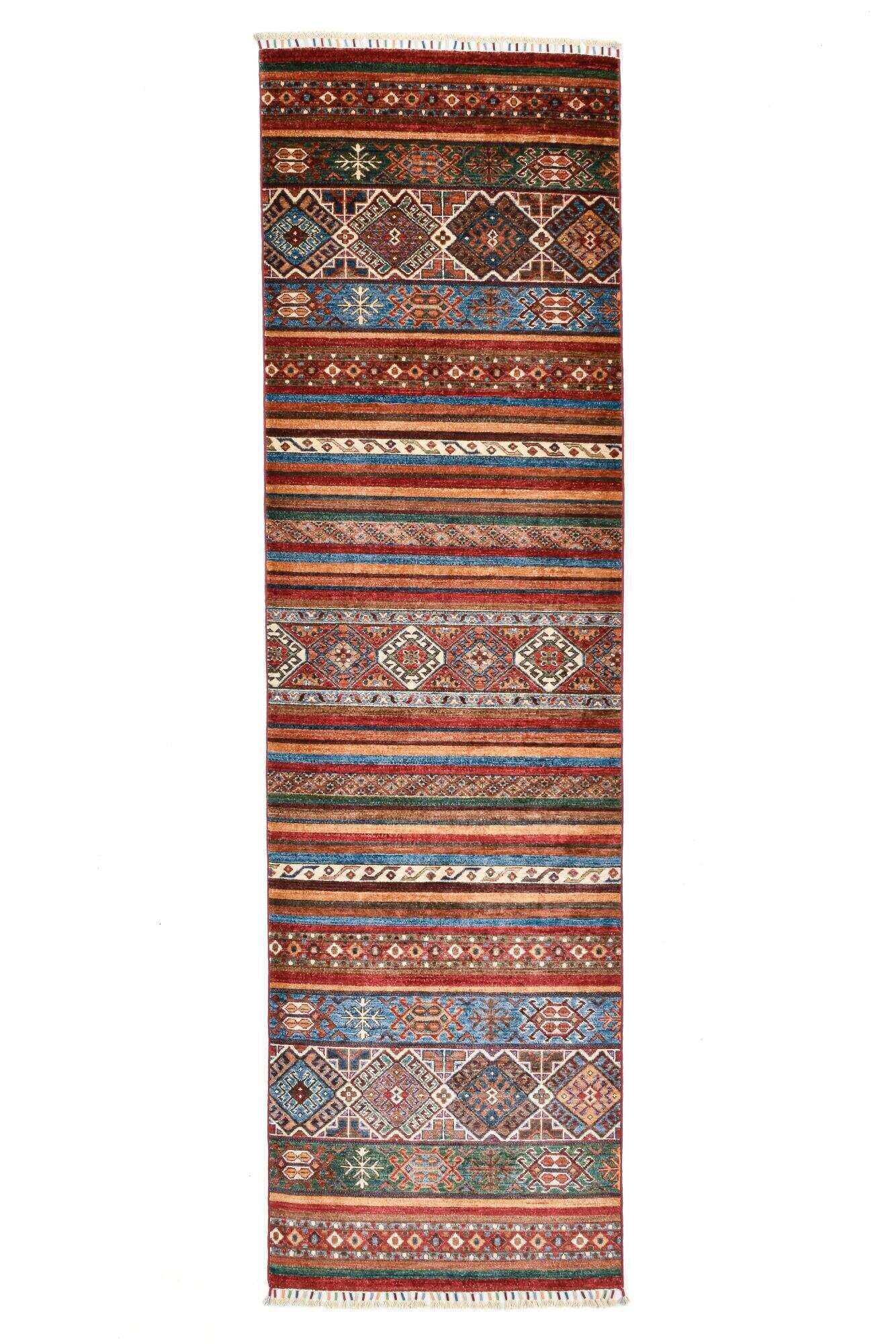 kandashah_6246_203red-multi_437077_1 Klassischer Ziegler Teppich Kandashah Handgeknüpft 086x289cm Läufer