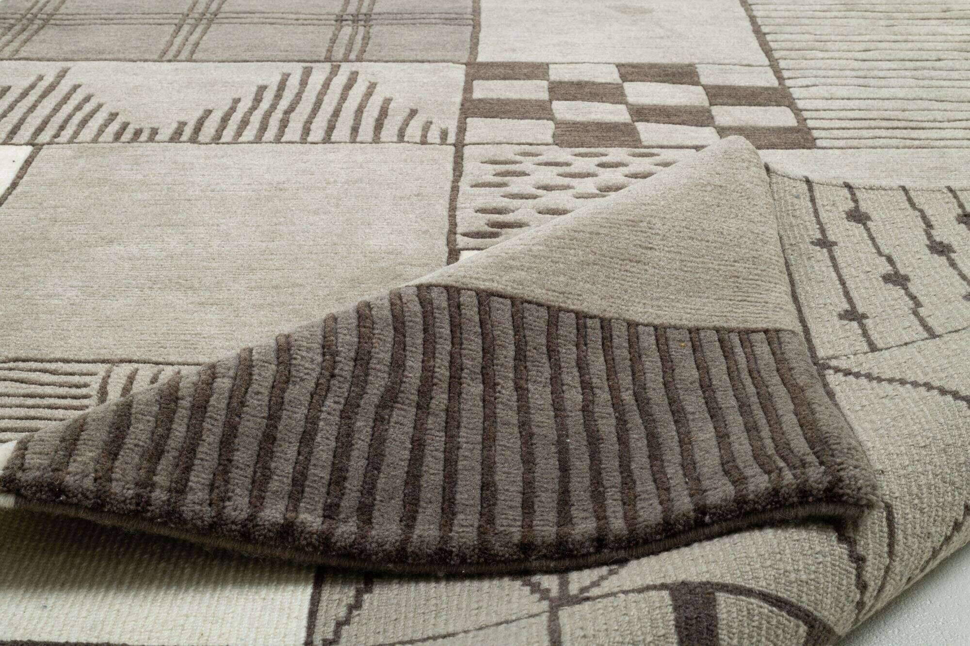 baktapur_c3852_560creambrown_413184_9 Nepal Teppich Baktapur Elegance Design Handgeknüpft Wunschmaß