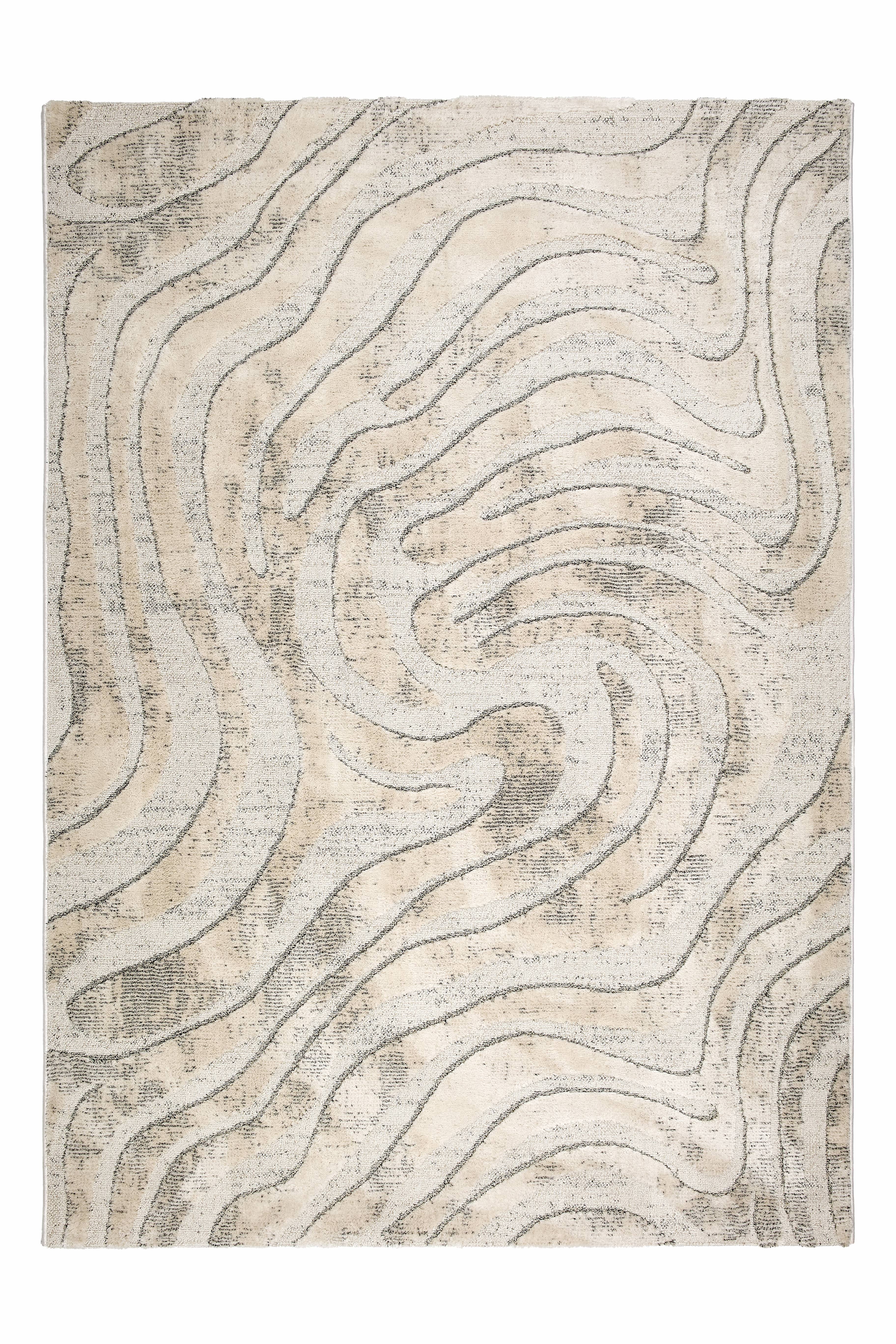 Wohnteppich Lou D.251 C.003 Wellen creme-grau