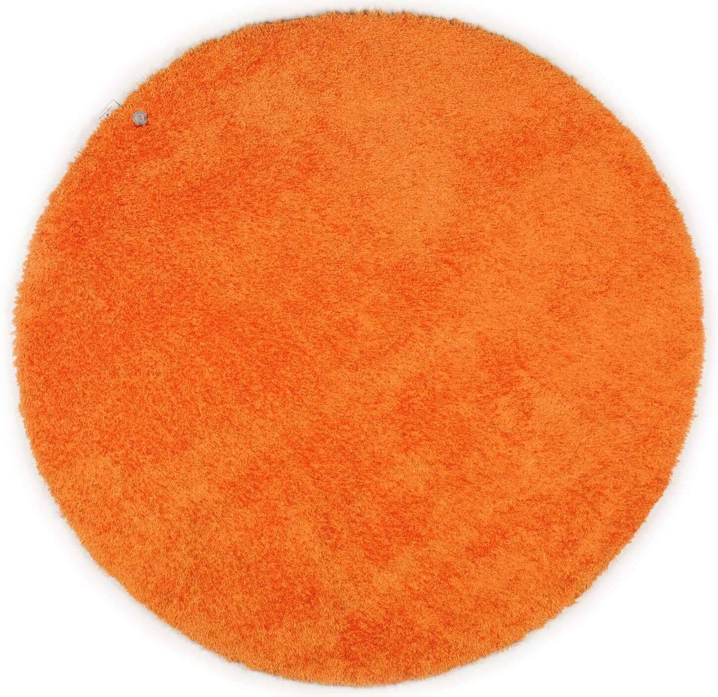 soft_uni_400orange_230080_1 Soft uni Teppich rund 140 cm Kuschelteppich orange Shaggy Teppich