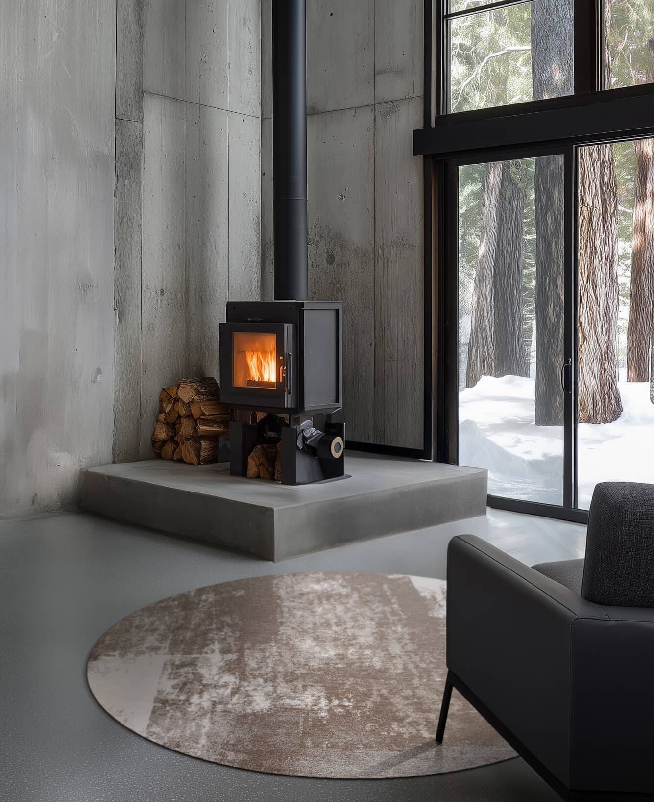 Moderner Teppich Rust Cooper rund 200cm