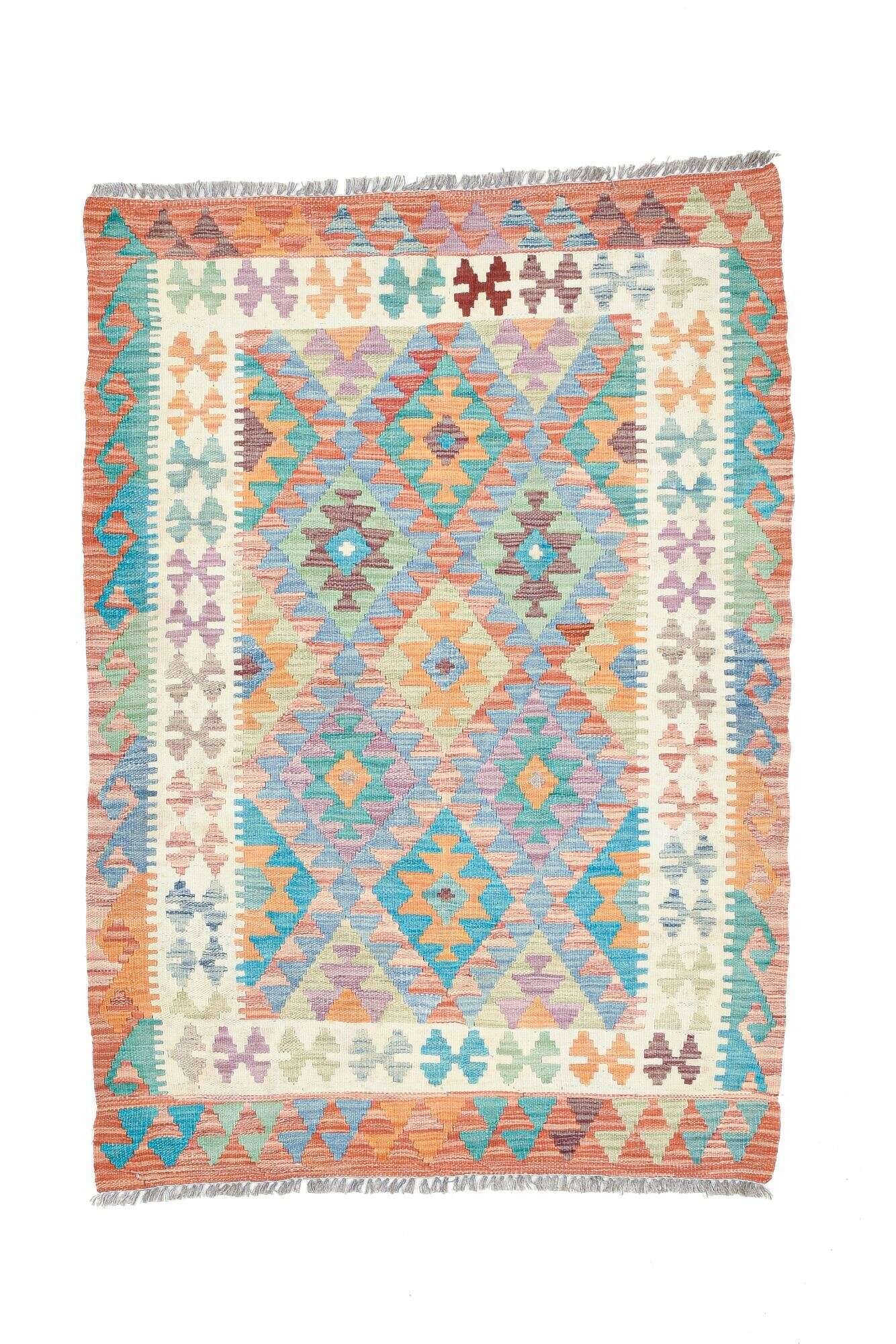 tablashah_3153_800multicolor_434923_1 Handgewebter Kelim Teppich Tablashah Schurwolle bunt 103x146cm