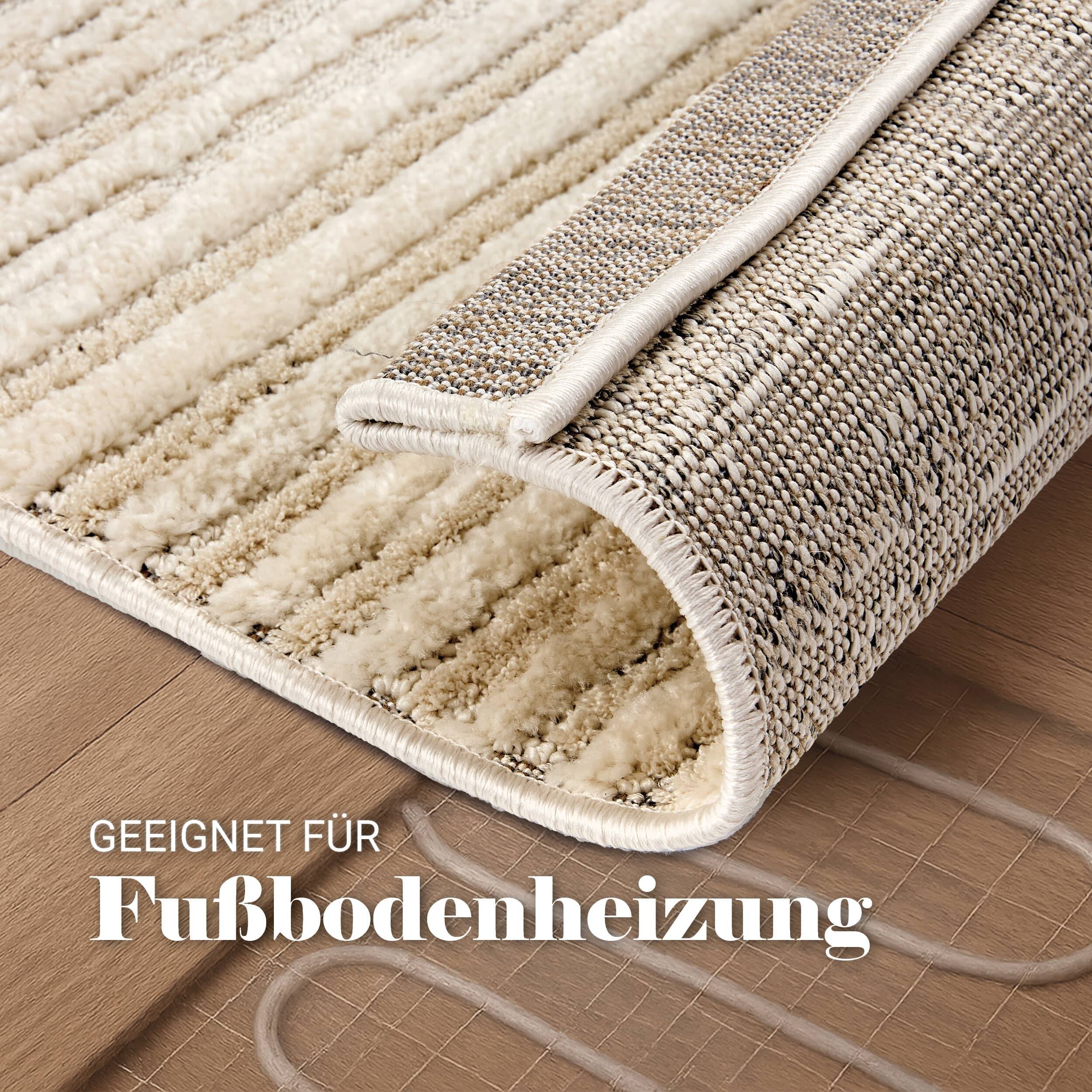 Wohnteppich Lou D.253 C. 003 Streifen creme-grau