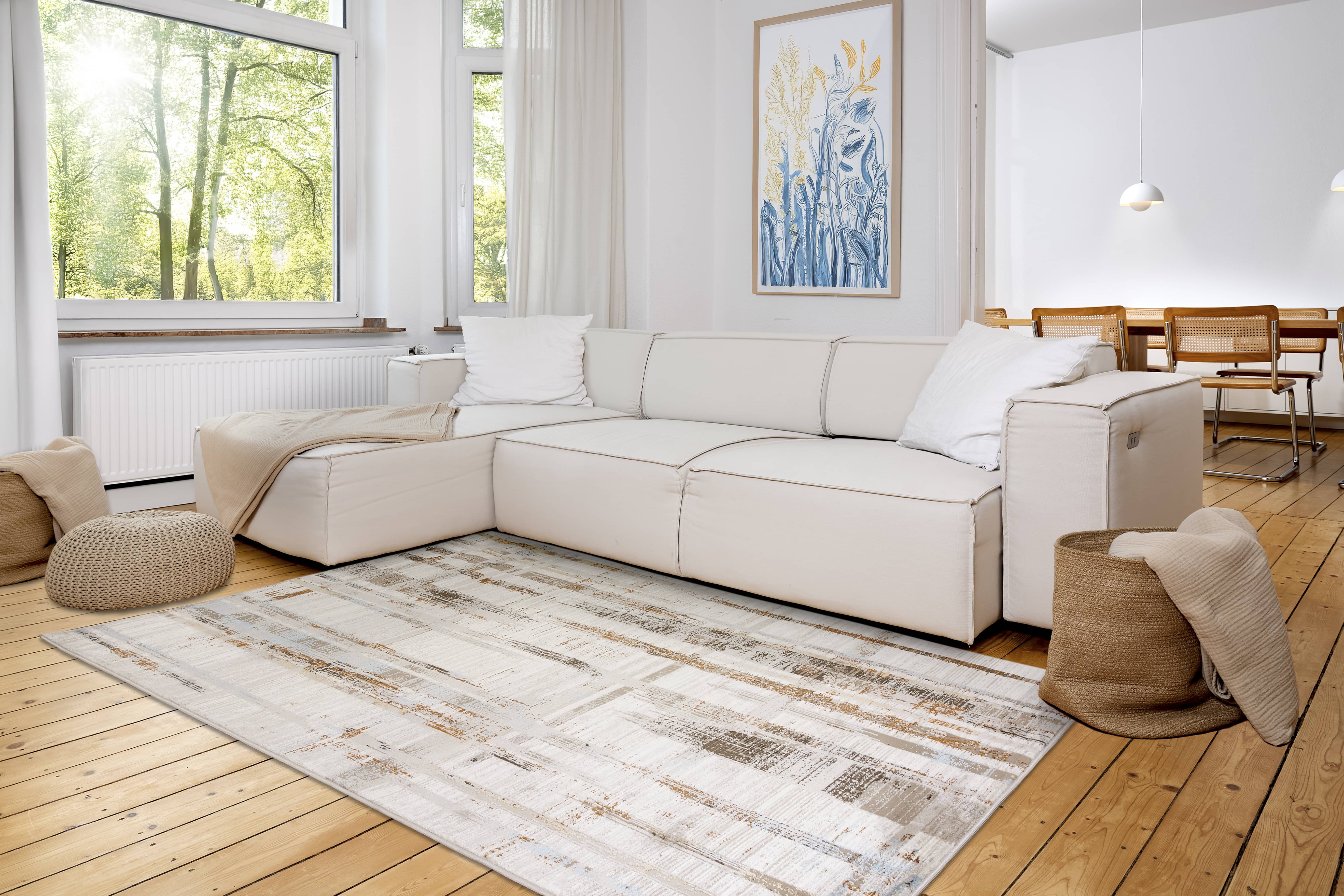 Vintageteppich Jules D.252 C. 043 Striche grau-beige Vintageteppich Jules D.252 C. 043 Striche grau-beige