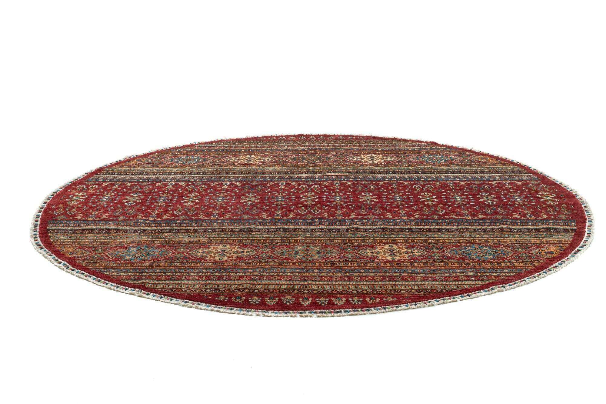 kandashah_0365_203redmulti_431156_22 Handgeknüpfter Orientteppich Kandashah 298x298cm rund