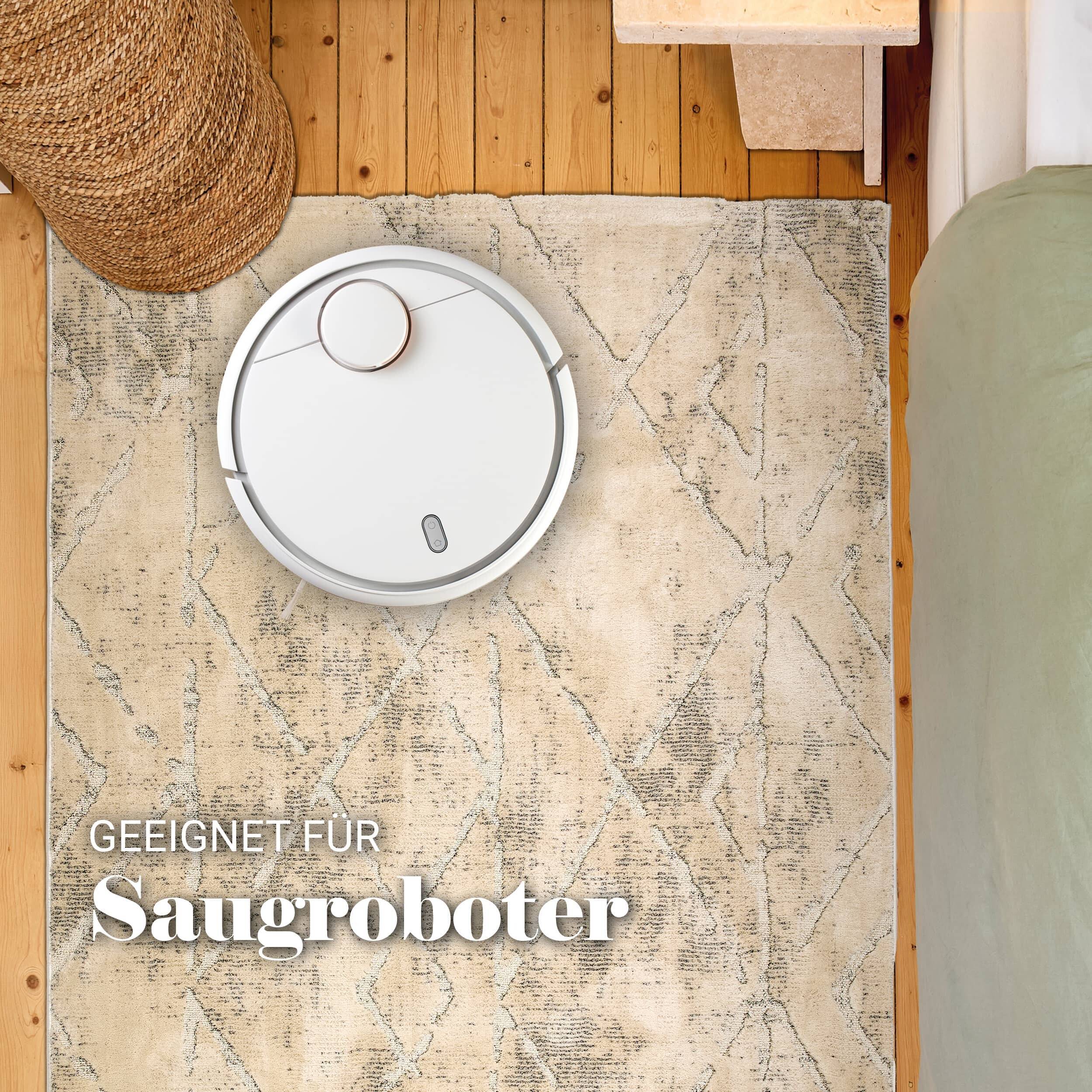 Wohnteppich Lou D.254 C.003 Rauten creme-grau