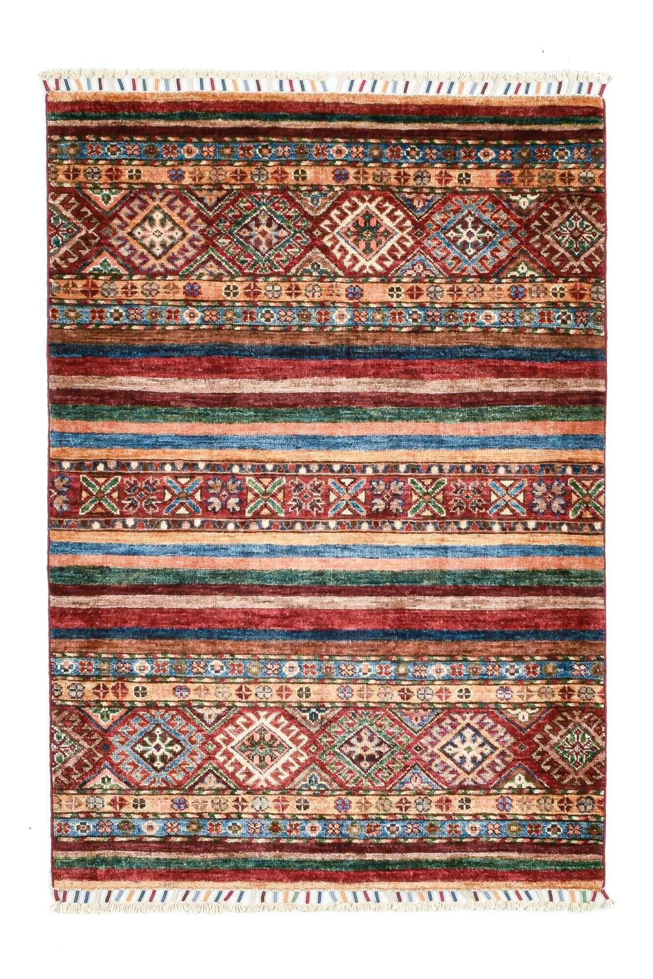 kandashah_6381_203red-multi_437089_1 Klassischer Ziegler Teppich Kandashah Handgeknüpft 090x128cm rot bunt