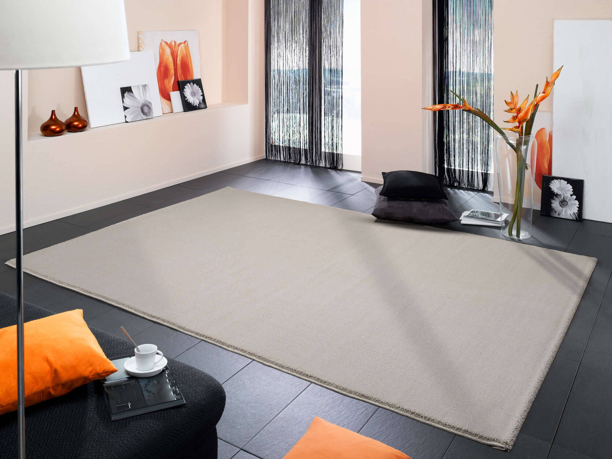 MEL01-688-1 Hochflor Teppich Melira Shaggy Einfarbig