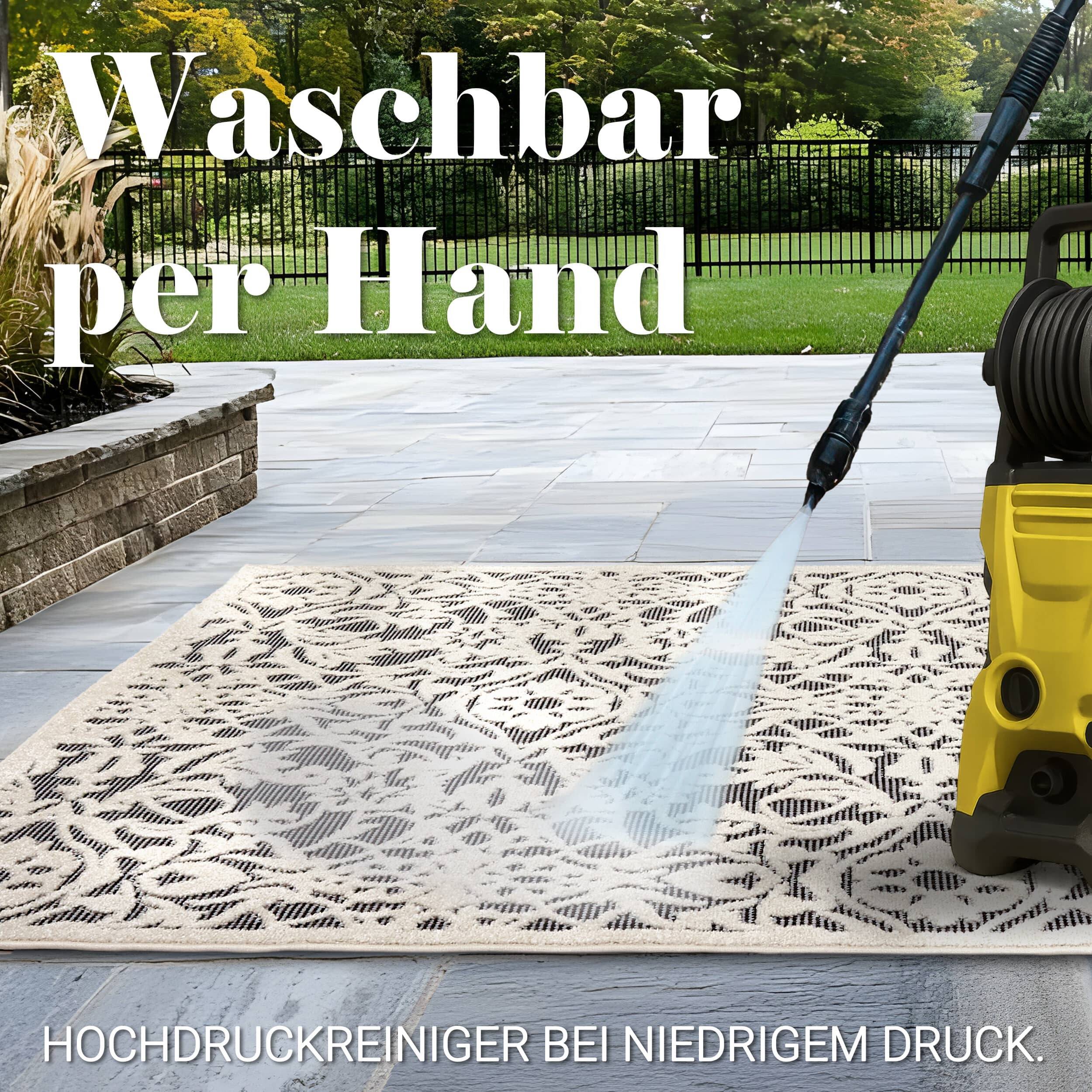 In- und Outdoor Teppich Serina D.253 C.004 Ornamente grau/weiß In- und Outdoor Teppich Serina D.253 C.004 Ornamente grau/weiß