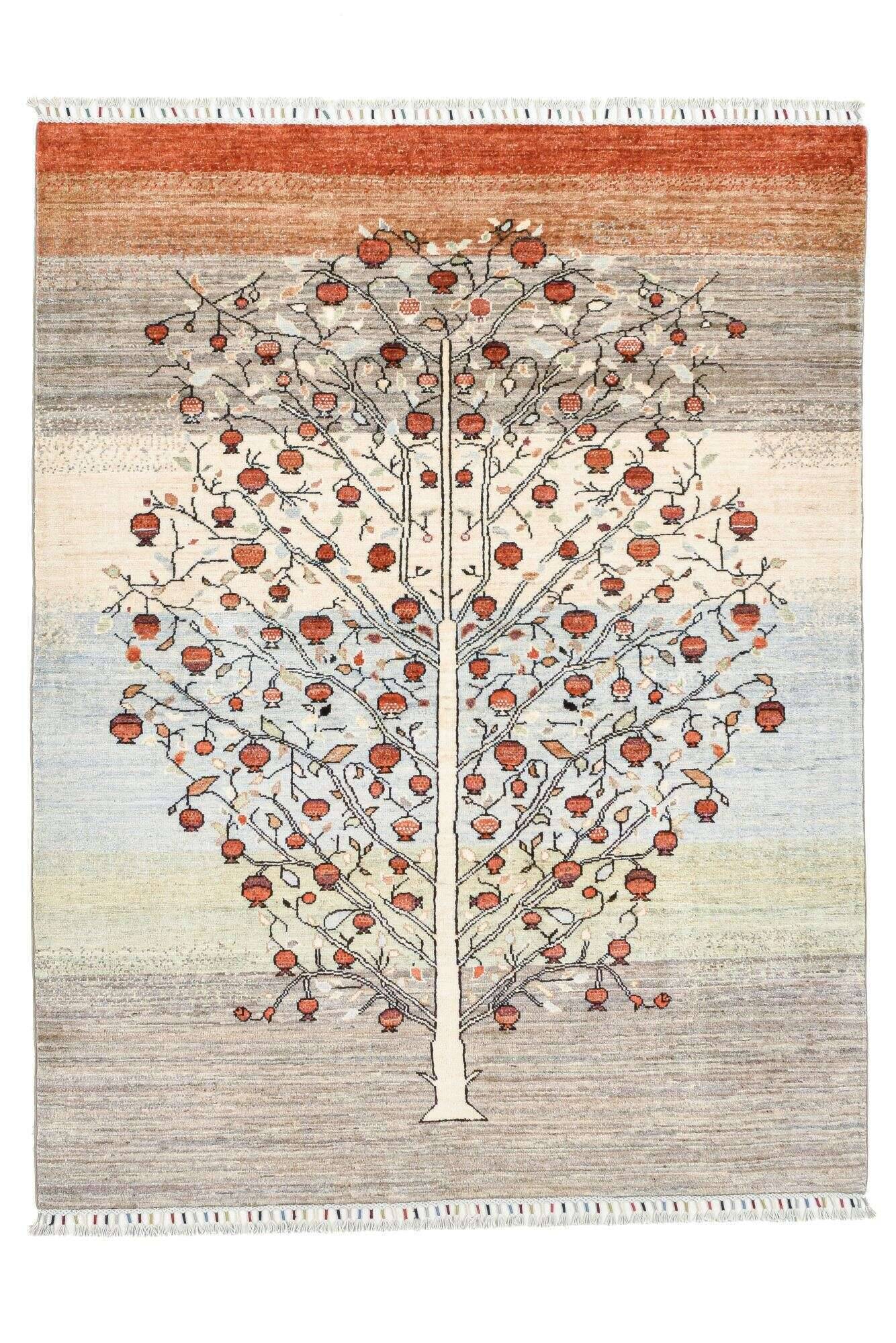 Klassischer Ziegler Teppich Kandashah Handgeknüpft 152x197cm grau