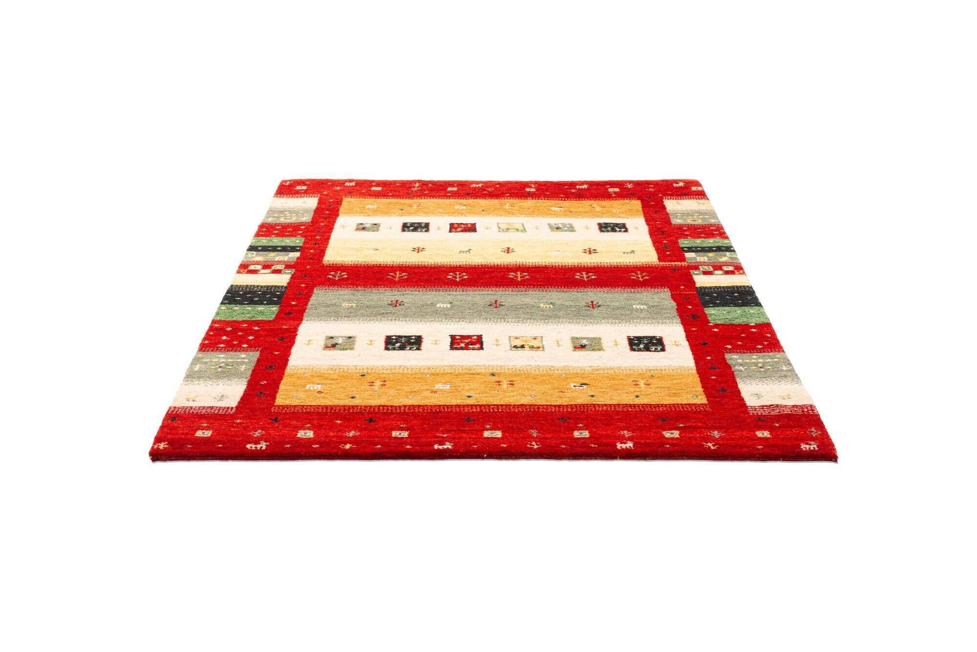 flair_zo-2001-17_200red_408707_10 Gabbeh Teppich 160x230cm Flair Handgeknüpft Schurwolle Bunt