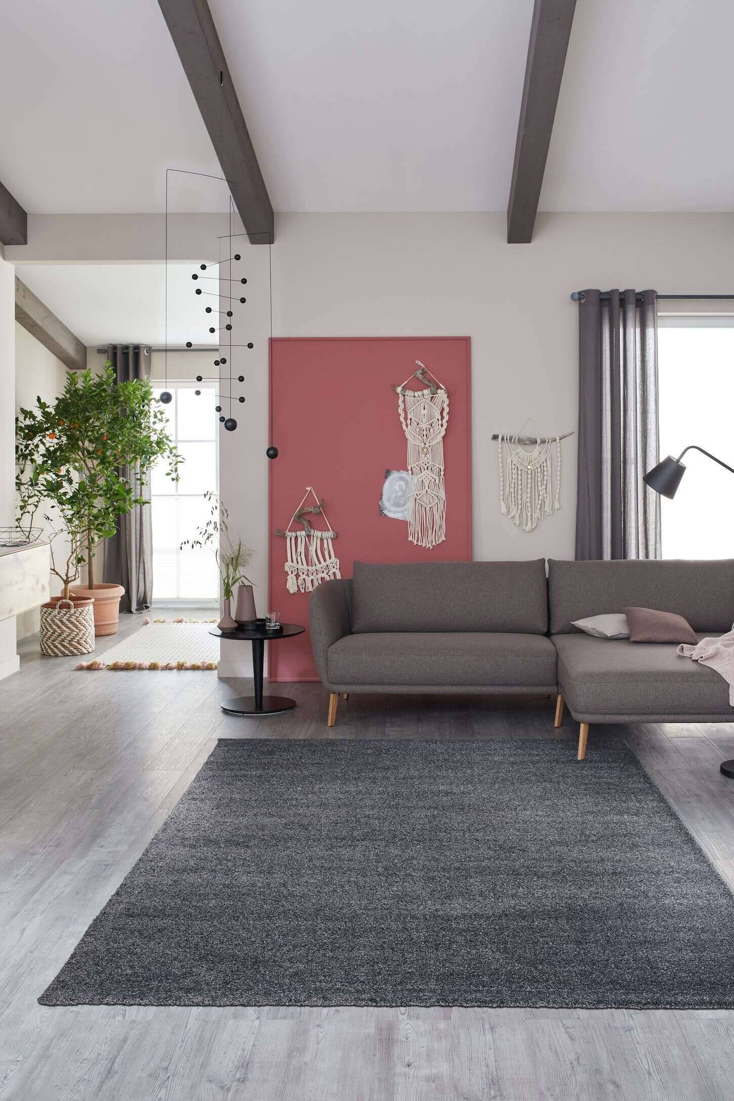 6307_190_040_Pure_Milieu-_2019_SCHOENER_WOHNEN-Fotostudio_Janne_Peters SCHÖNER WOHNEN Teppich Pure 6307-190 Kuschelteppich Hochflor