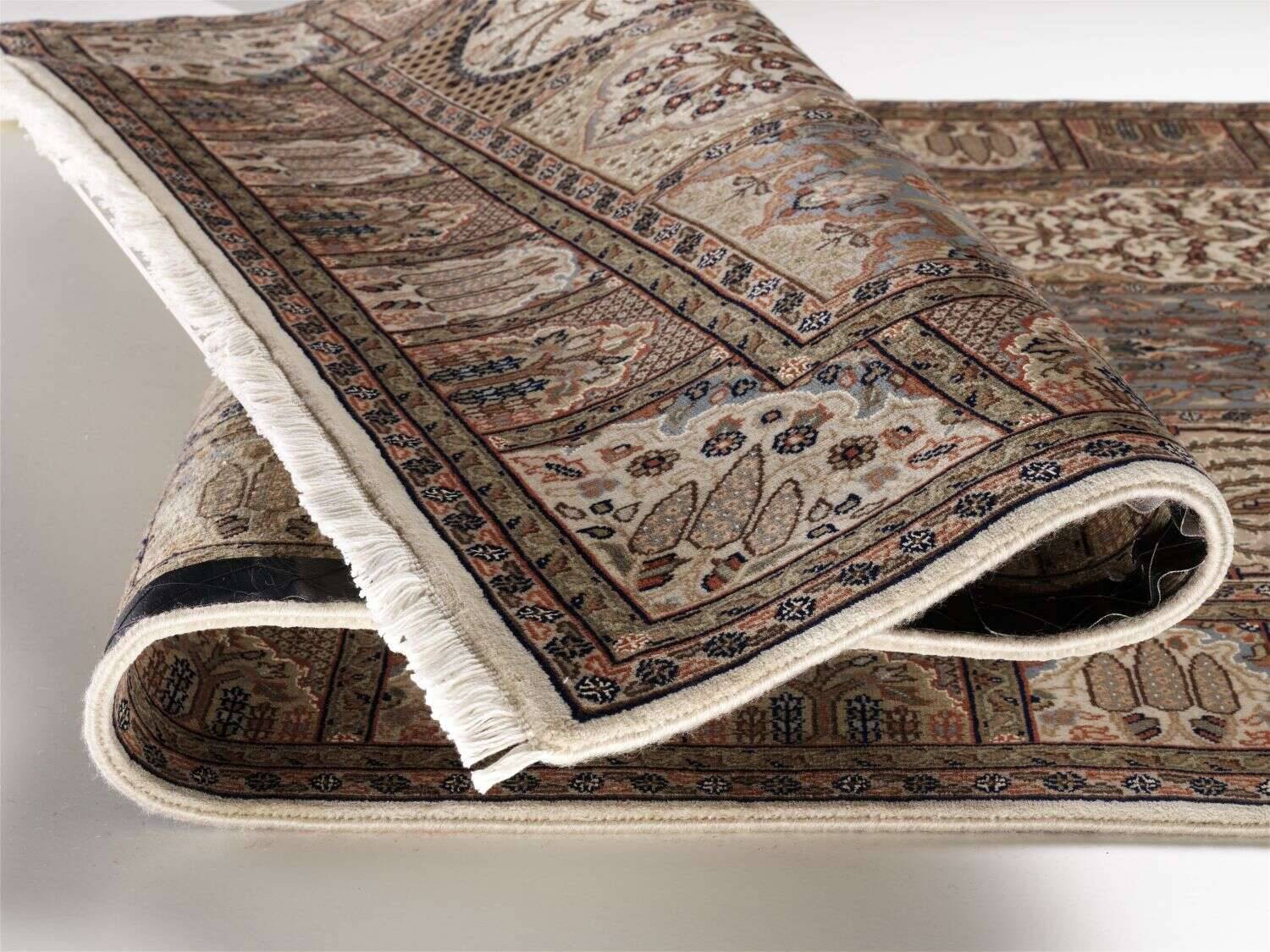 1129-907-4KP8bGOMZl07yq SONAM BAKHTYARI Orientteppich Handgeknüpft Wolle und Seide